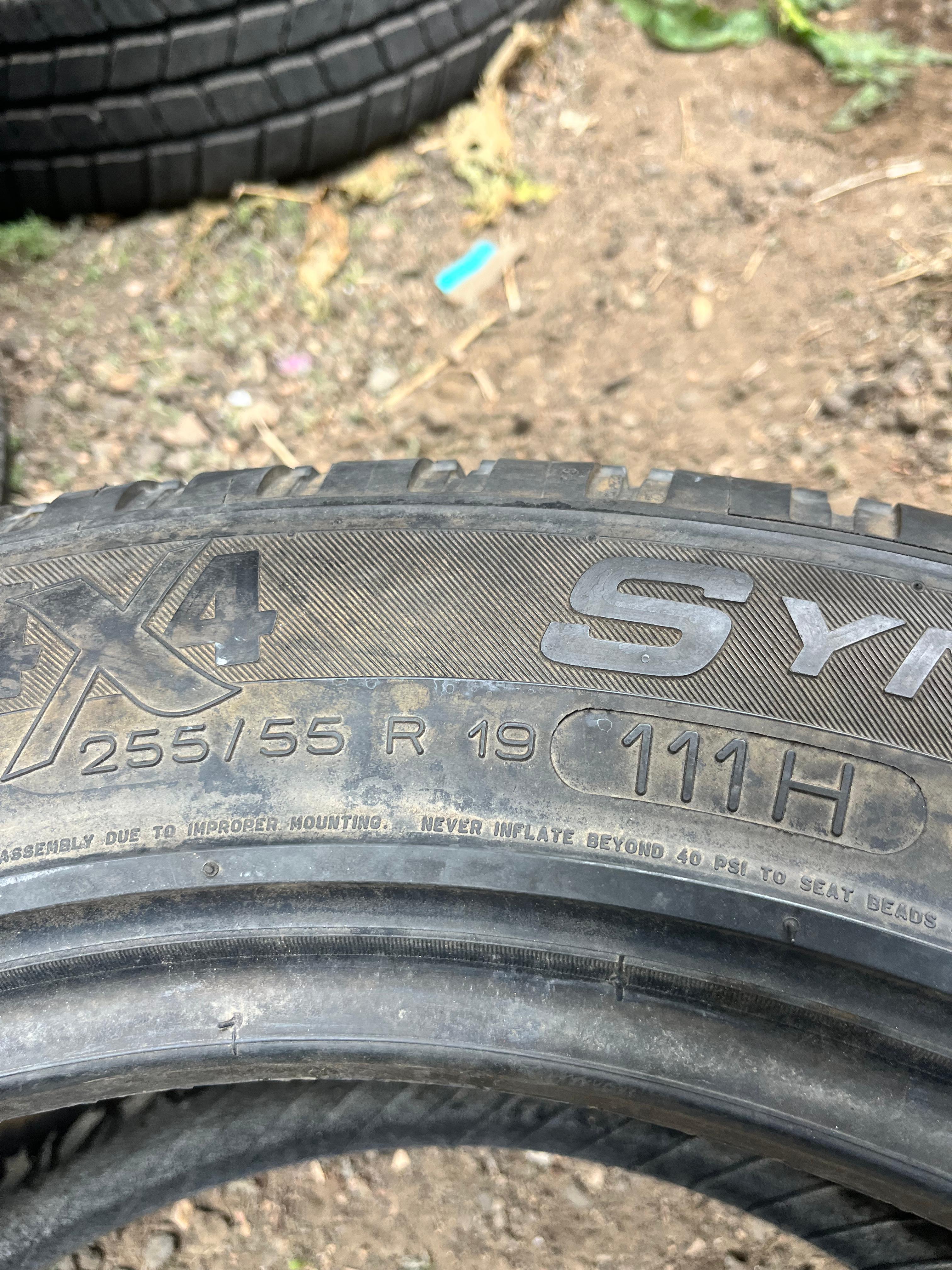 255/55R19 Pair (2 Used Tires) Michelin Synchrone