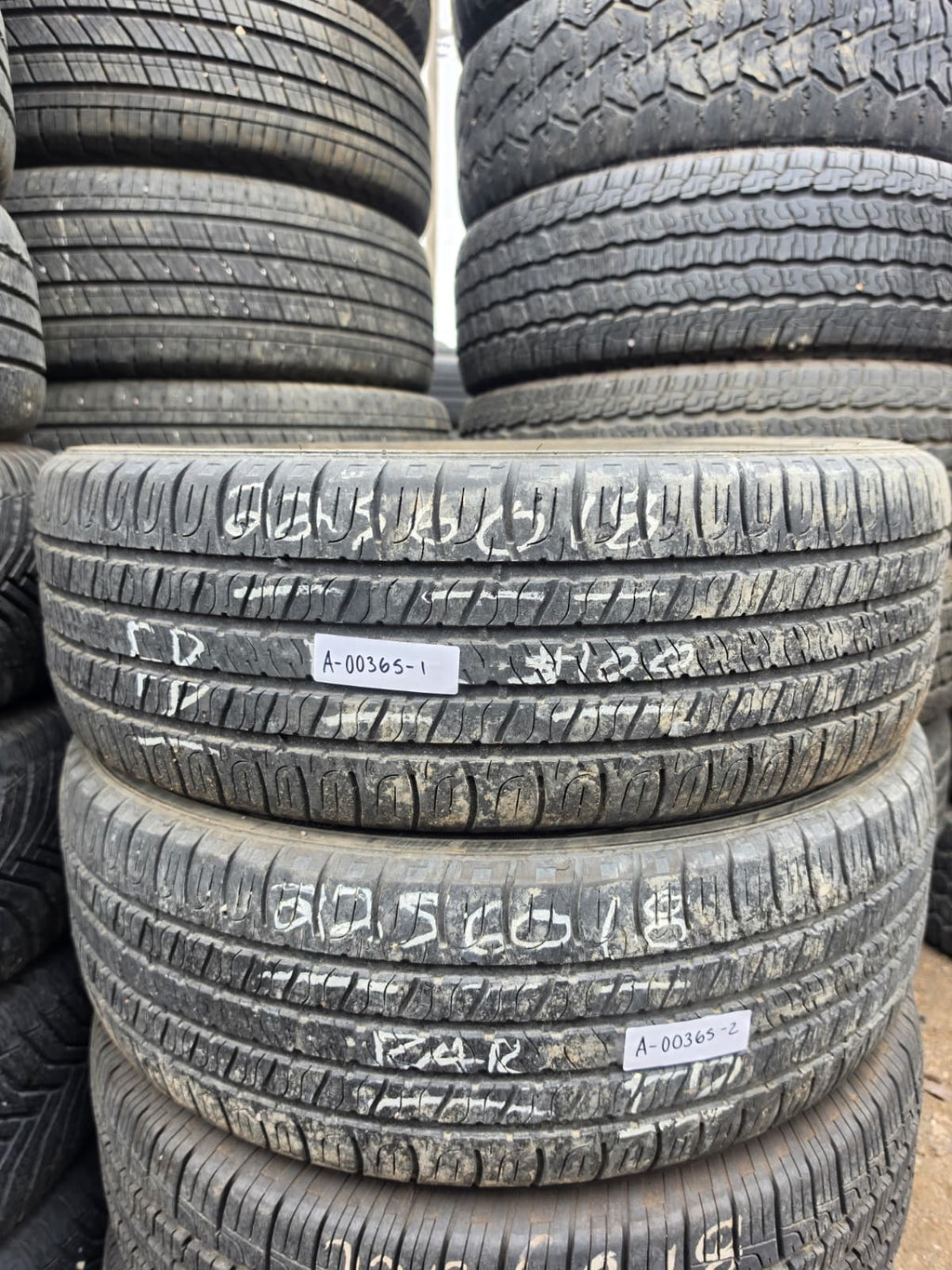 225/60R18 Pair (2 Used Tires) Goodyear Assurance