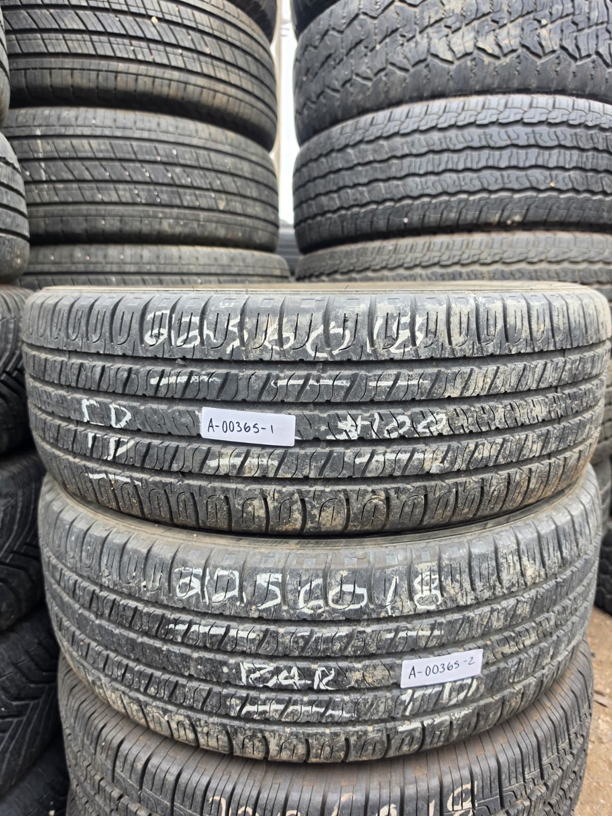 225/60R18 Pair (2 Used Tires) Goodyear Assurance
