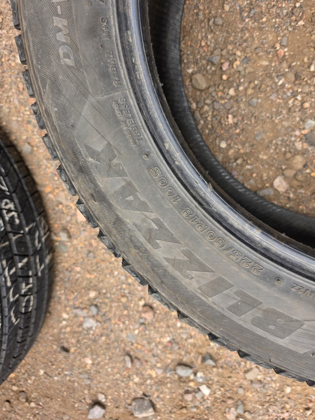 225/60R18 Pair (2 Used Tires) Bridgestone Blizzak Snow Tire