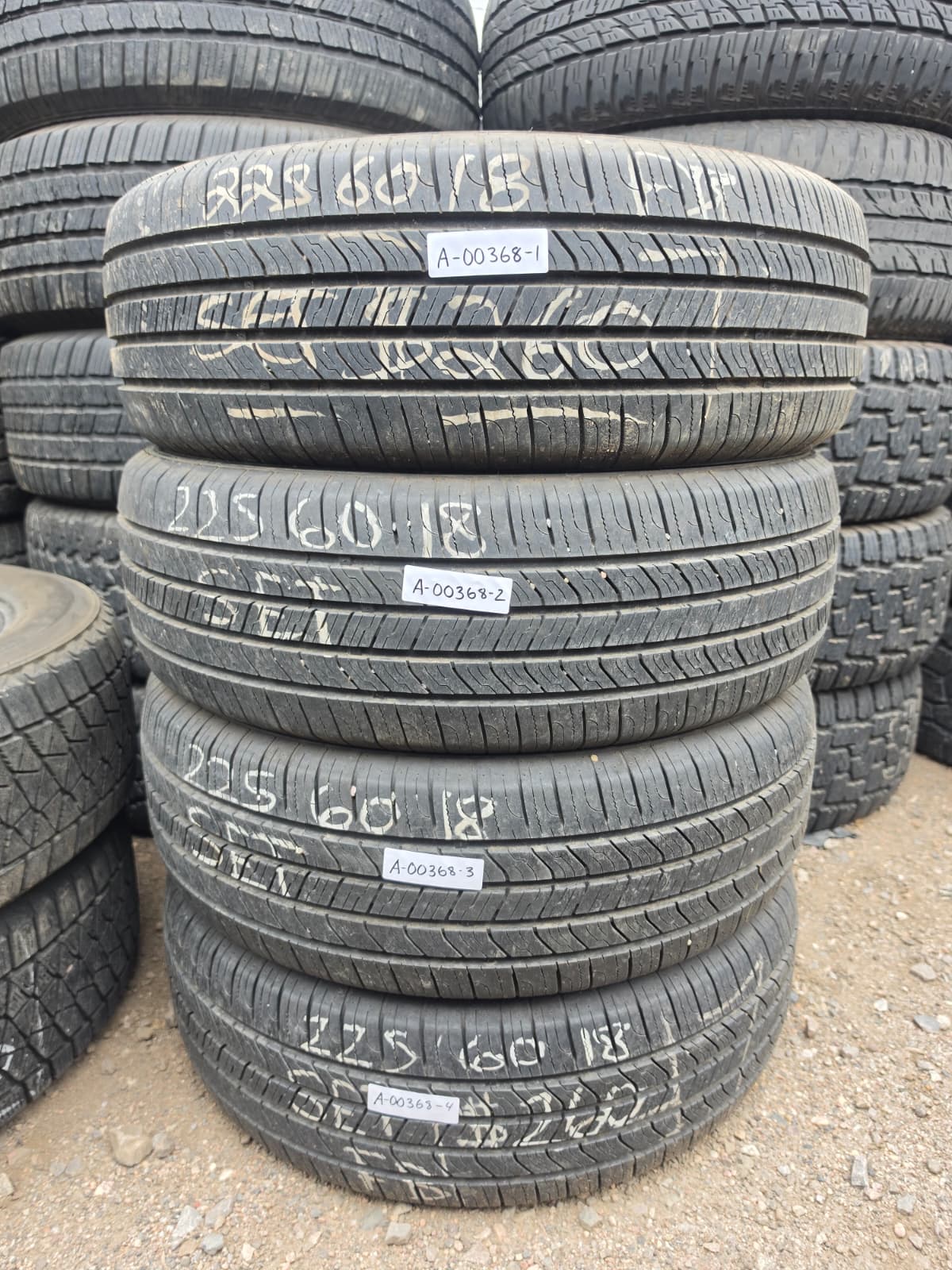 225/60R18 Set (4 Used Tires) Sailun Atrezzo SH408
