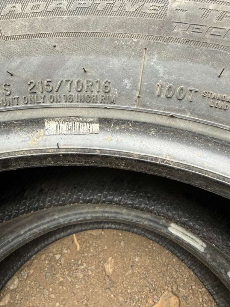 215/70R16 Pair (2 Used Tires) Cooper Discoverer AT3 45