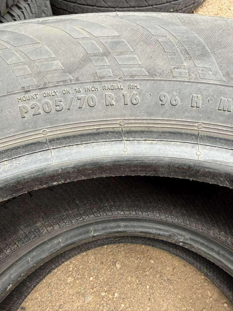 205/70R16 Pair (2 Used Tires)  Continental ContiProContact