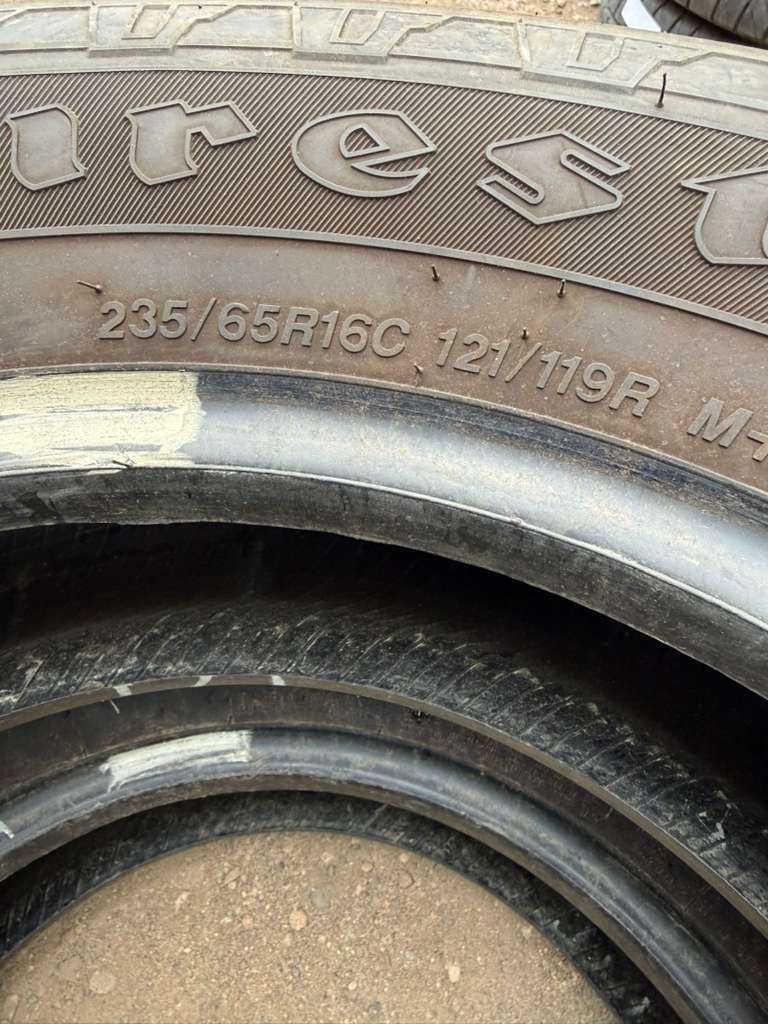 235/65R16C Pair (2 Used Tires) Firestone Transforce CV