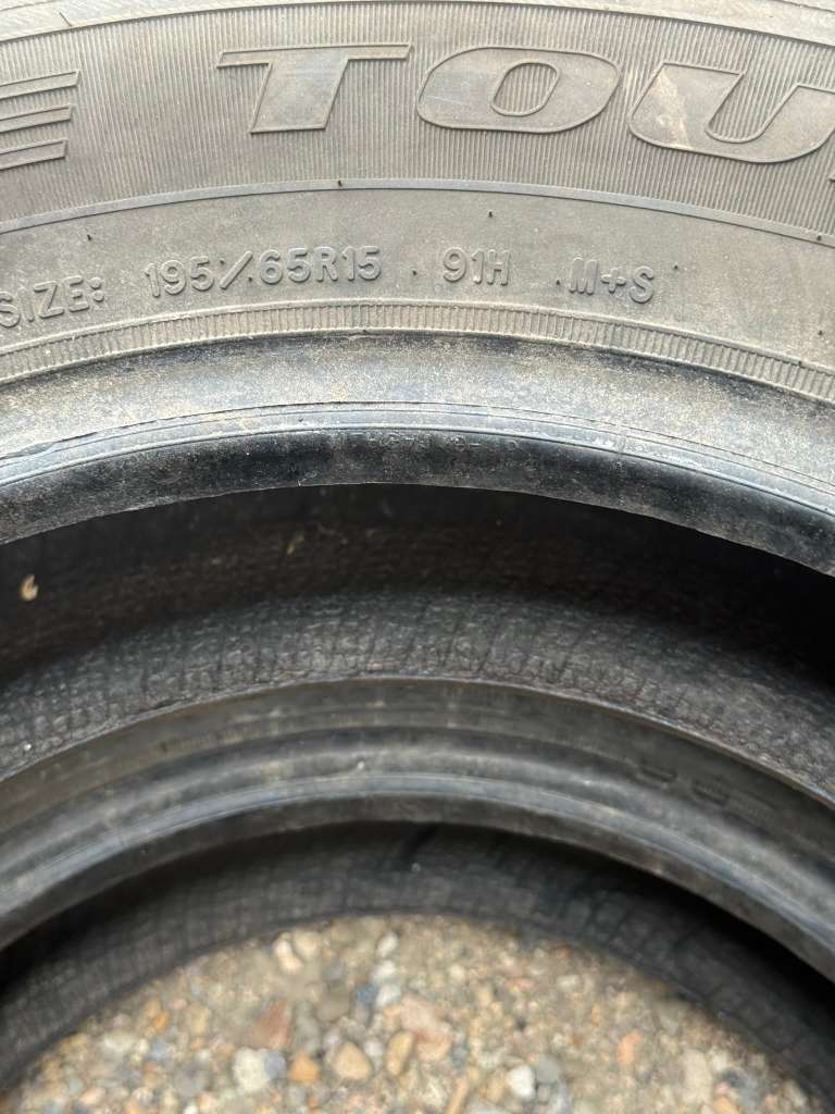 195/65R15 Pair (2 Used Tires) Kelly Edge Touring