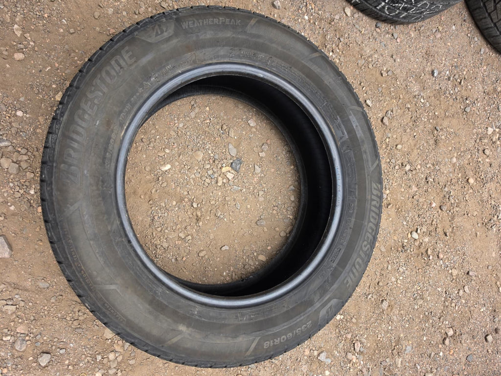 235/60R18 Pair (2 Used Tires)  Bridgestone Winter Peak