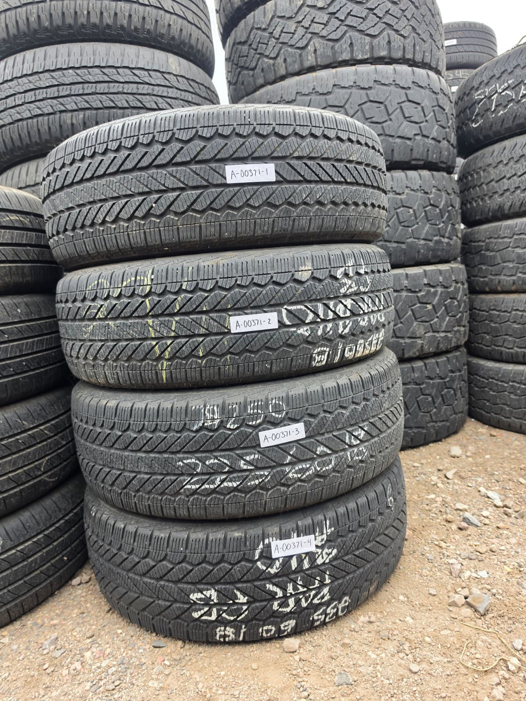 235/60R18 Pair (2 Used Tires)  Bridgestone Winter Peak