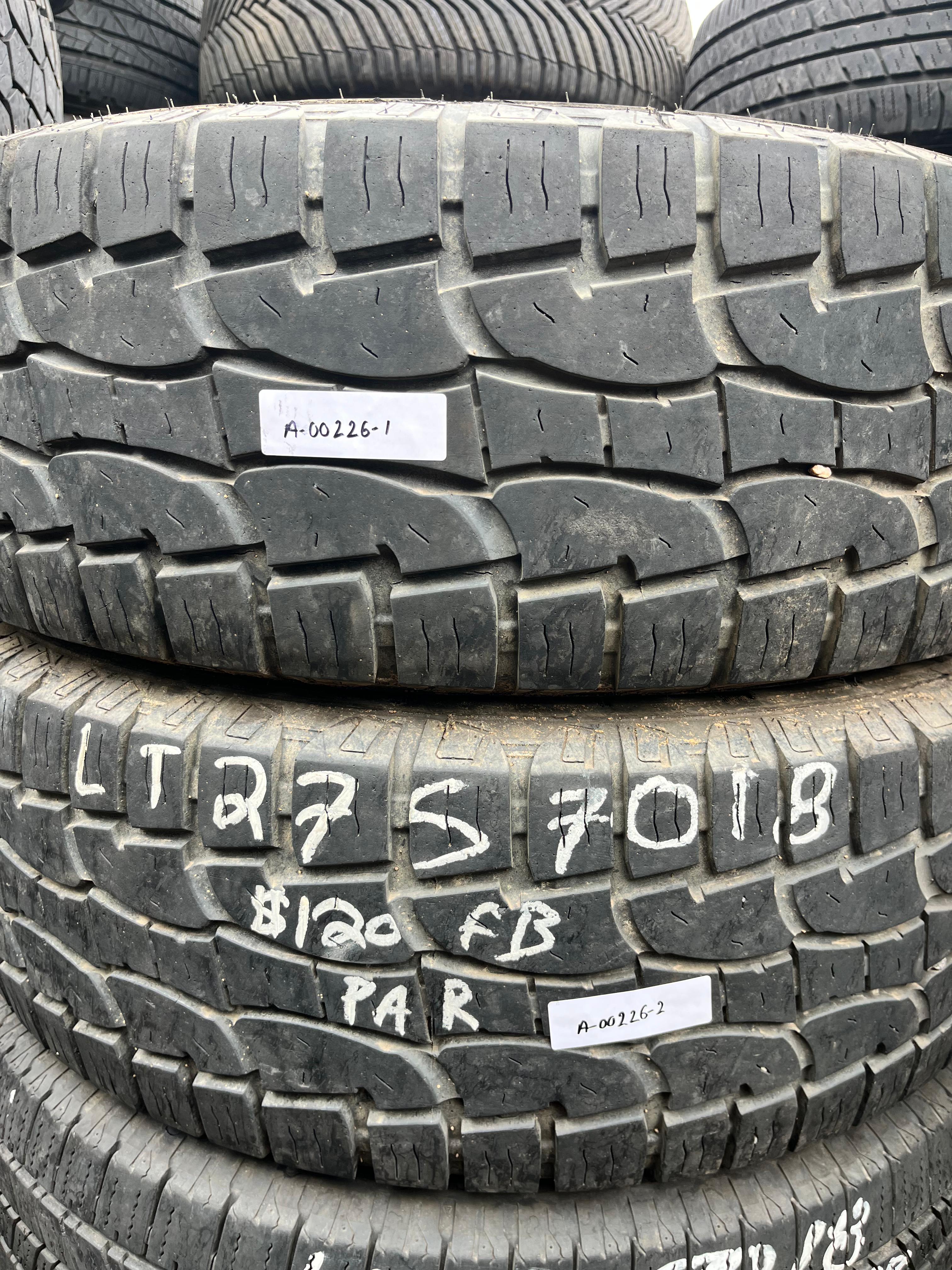 LT275/70R18 Pair (2 Used Tires) CrossWind LingLong