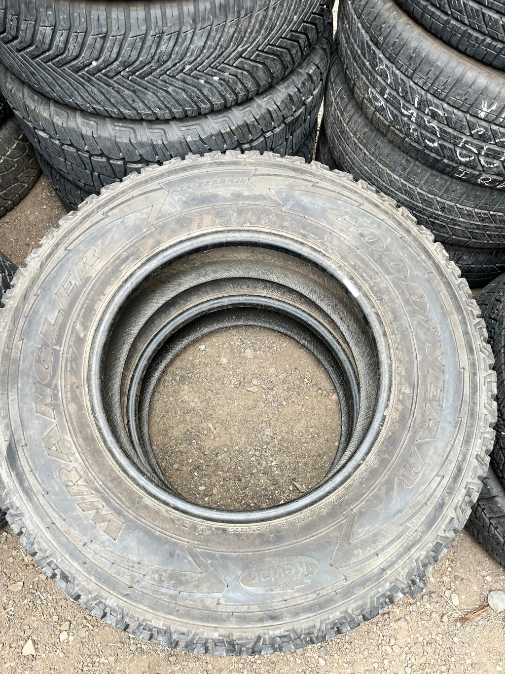 LT275/70R18 Pair (2 Used Tires) Goodyear Wrangler (Adventure)