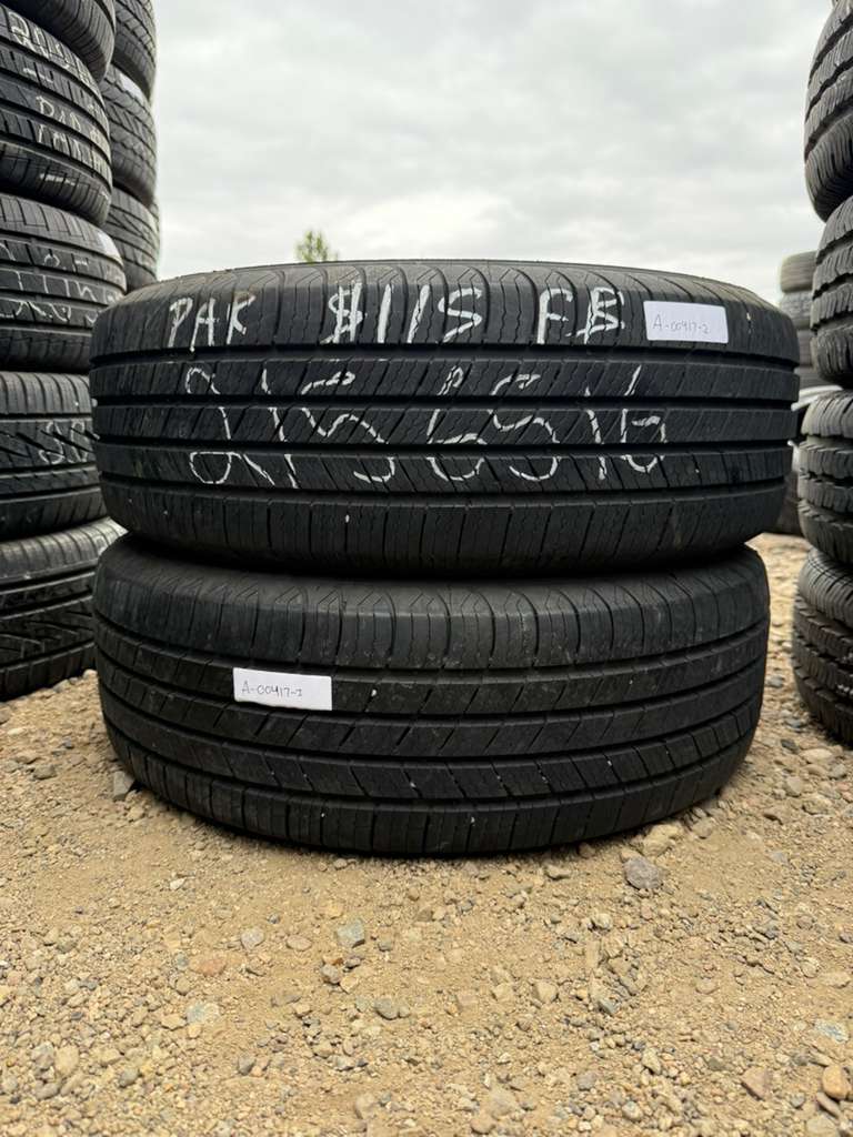 215/65R16 Pair (2 Used Tires) Michelin Defender T+H