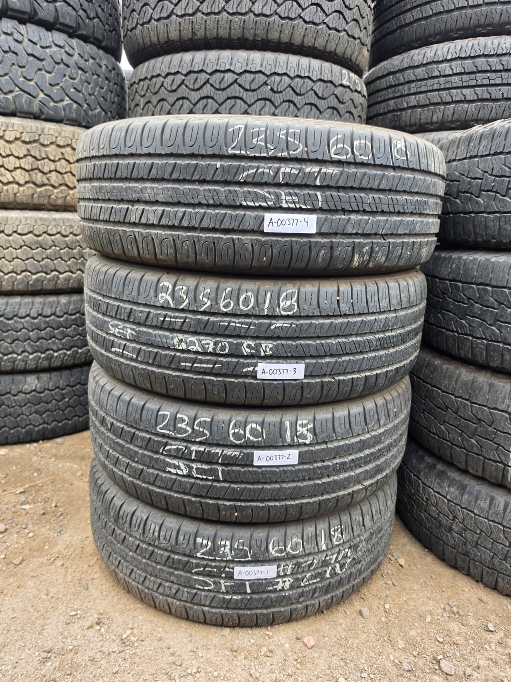 235/60R18 Set (4 Used Tires) Goodyear Assurance