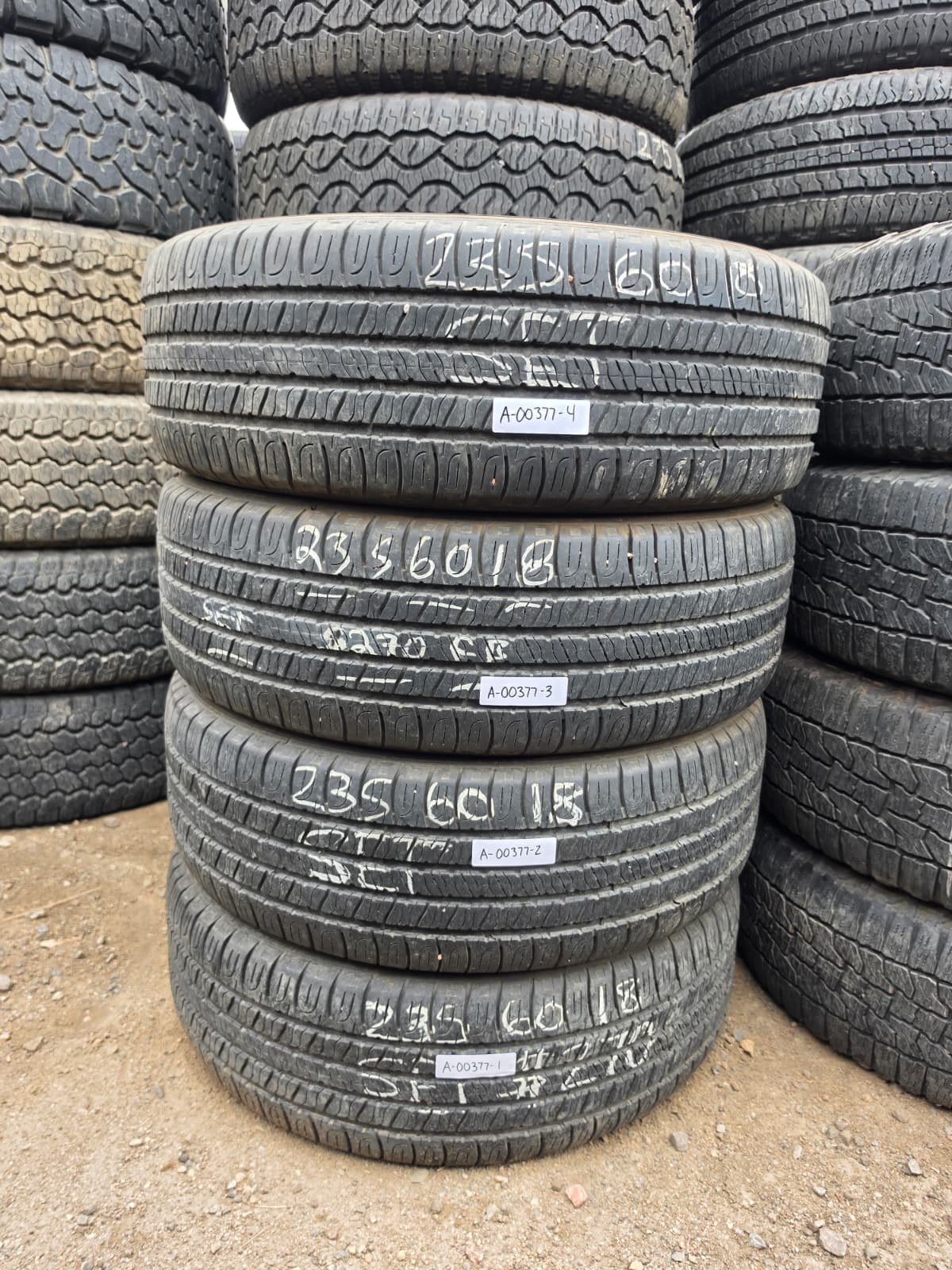 235/60R18 Set (4 Used Tires) Goodyear Assurance