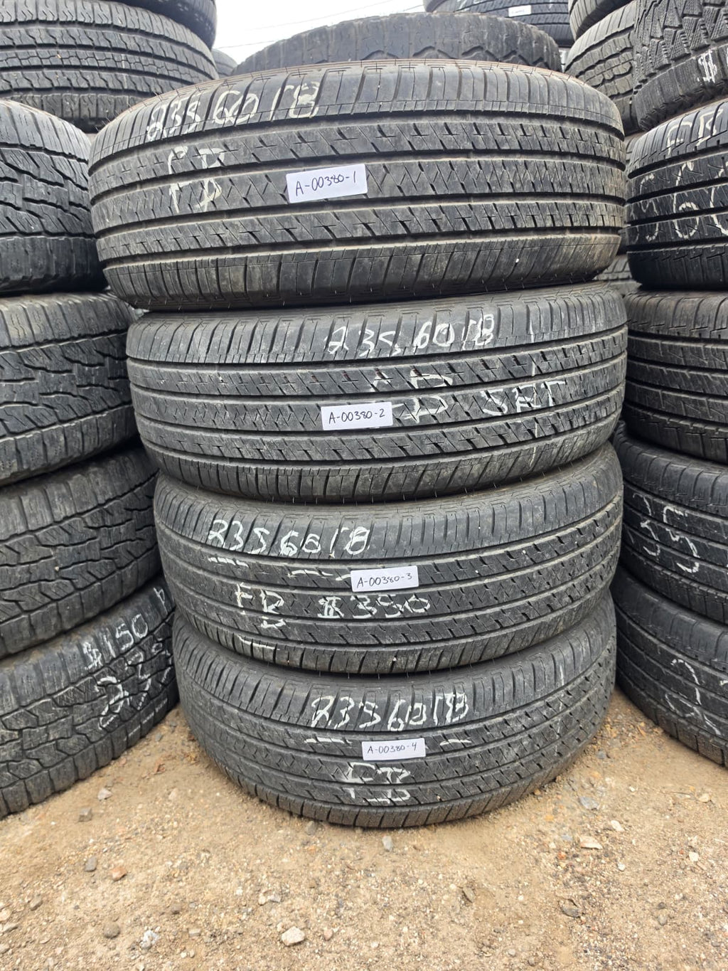 235/60R18 Set (4 Used Tires) Bridgestone Ecopia H/L422
