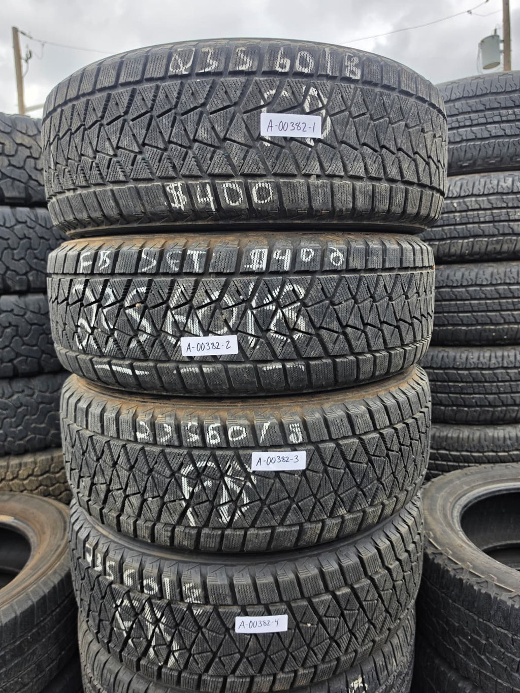 235/60R18 Set (4 Used Tires) Bridgestone Blizzak