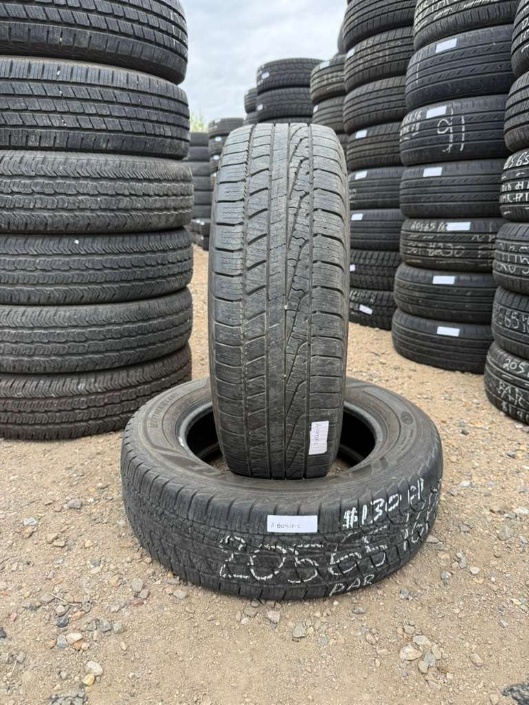 205/65R16 Pair (2 Used Tires) Goodyear Assurance WeatherReady