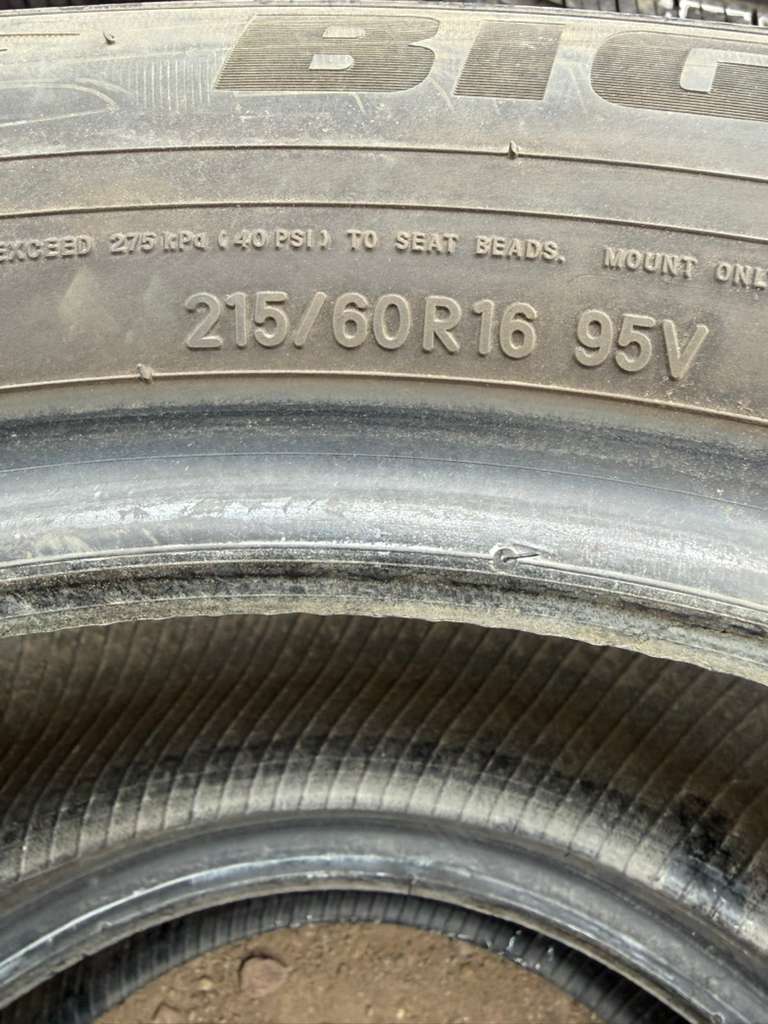 215/60R16 Pair (2 Used Tires) Big O Legacy All Season Plus