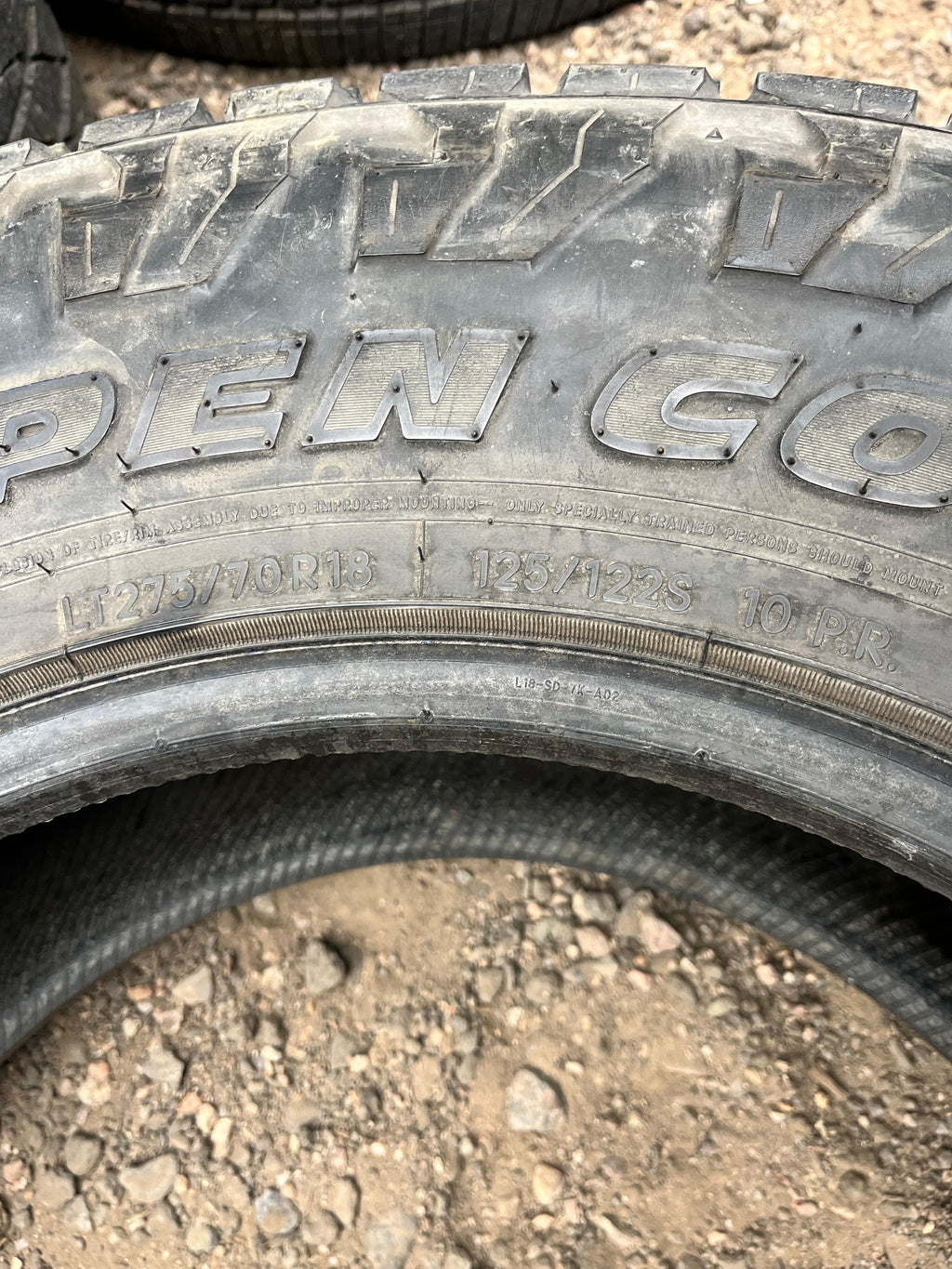 LT275/70R18 Pair (2 Used Tires) Toyo Tires Open Country