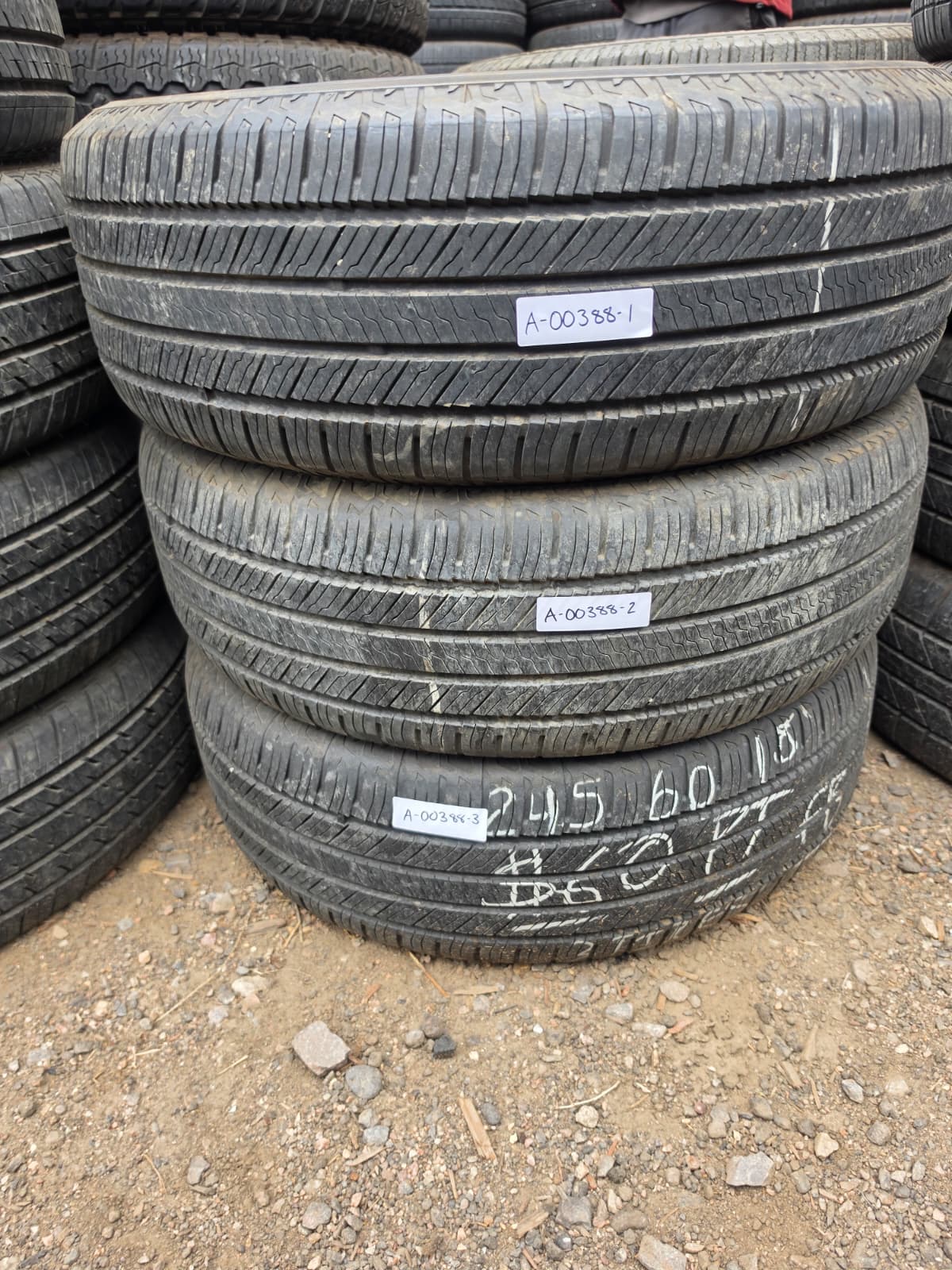 245/60R18 (3 Used Tires) Yokohama Geolander