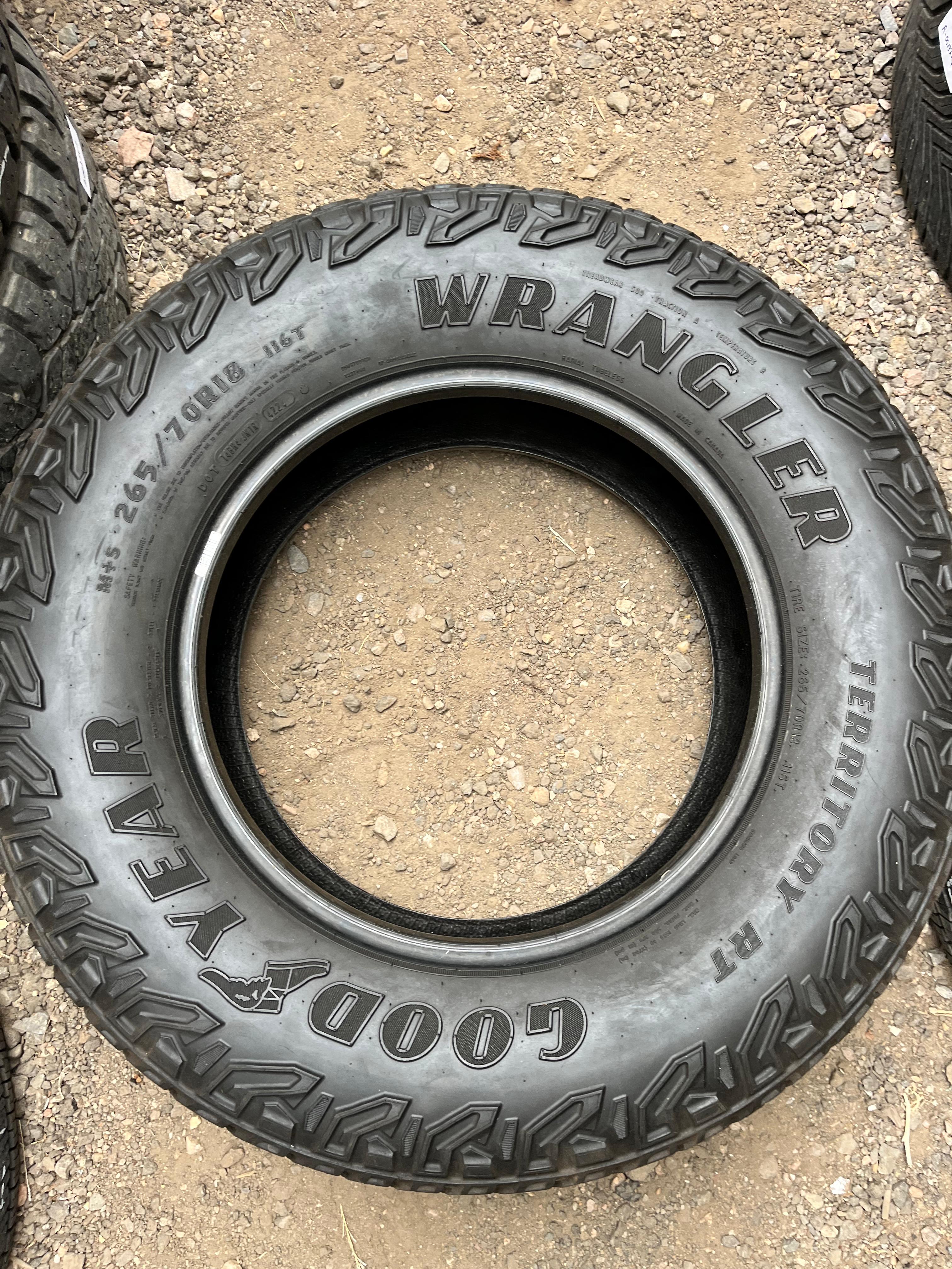 265/70R18 Pair (2 Used Tires) Goodyear Wrangler(Territory)