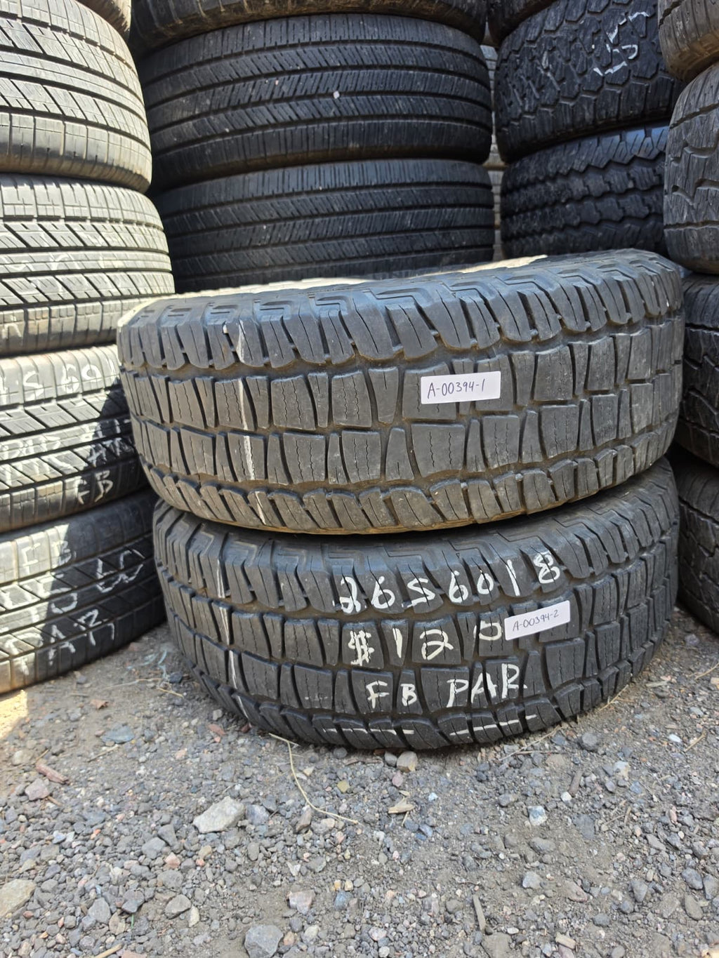 265/60R18 Pair (2 Used Tires) UniRoyal Laredo