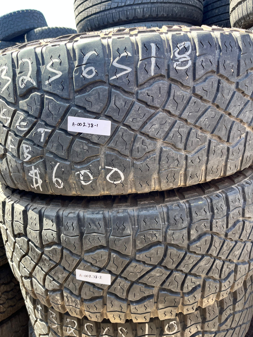 LT325/65R18 Set (4 Used Tires) Goodyear Wrangler(Territory)