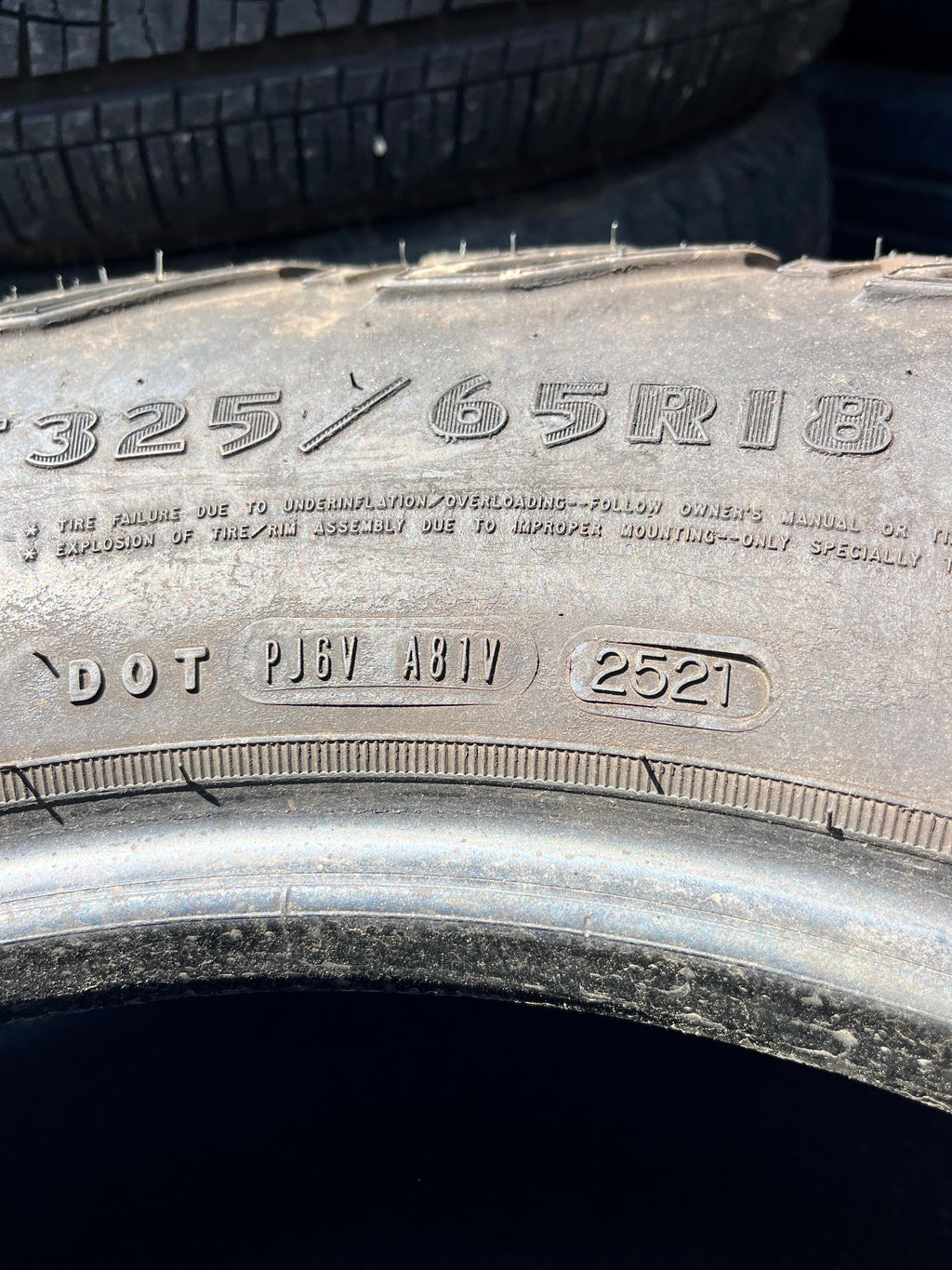 LT325/65R18 Set (4 Used Tires) Goodyear Wrangler(Territory)