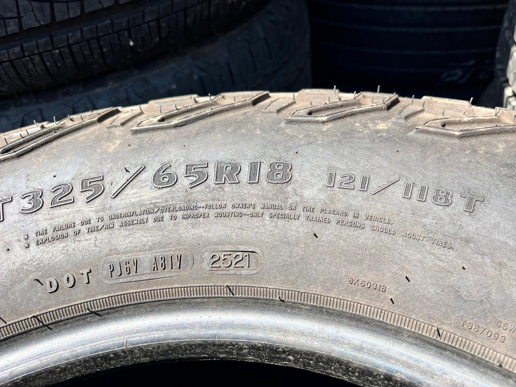 LT325/65R18 Set (4 Used Tires) Goodyear Wrangler(Territory)