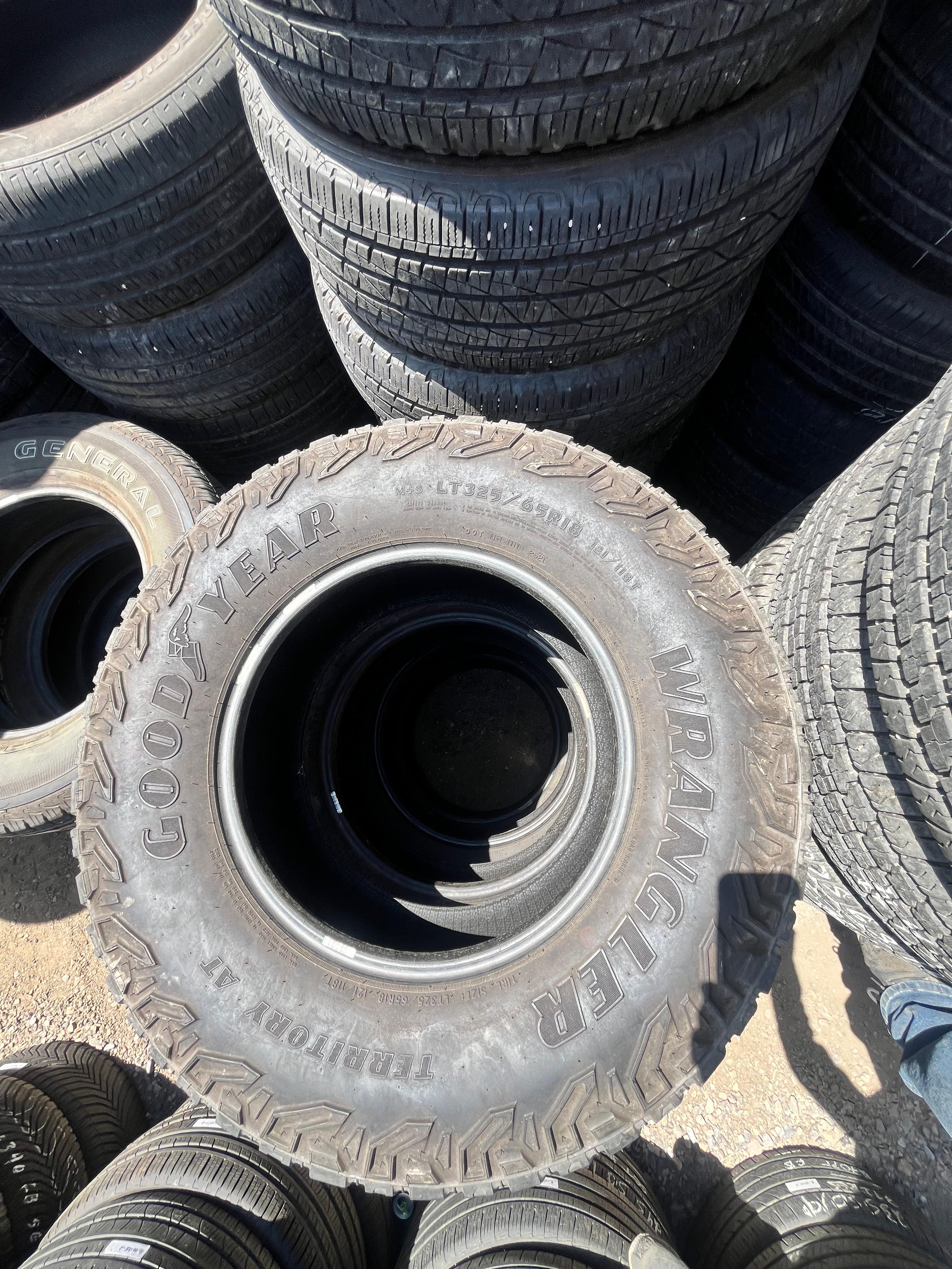 LT325/65R18 Set (4 Used Tires) Goodyear Wrangler(Territory)