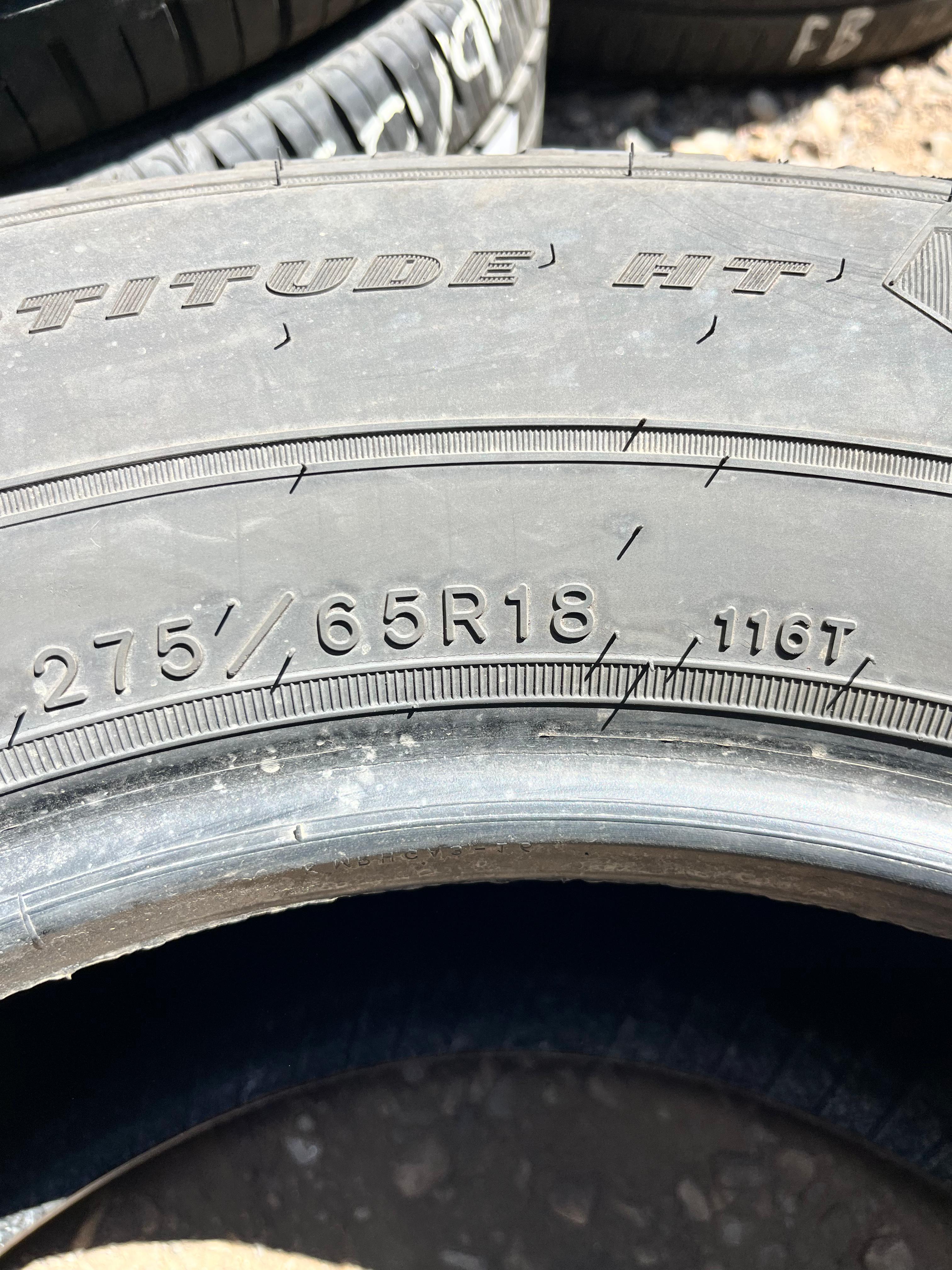 275/65R18 Set (4 Used Tires) Goodyear Wrangler(Fortitude ht)