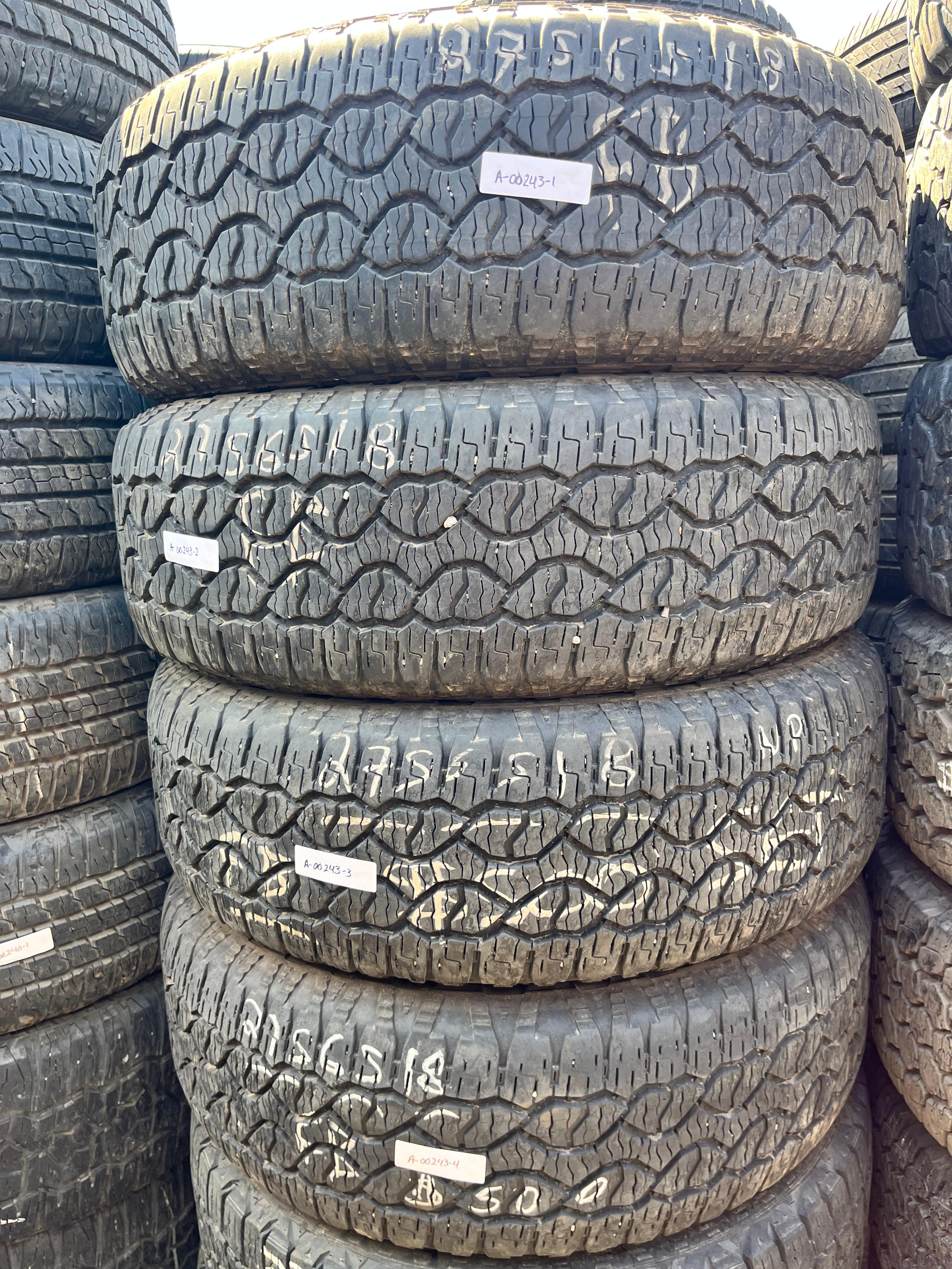 275/65R18 Set (4 Used Tires) Goodyear Wrangler (Territory)