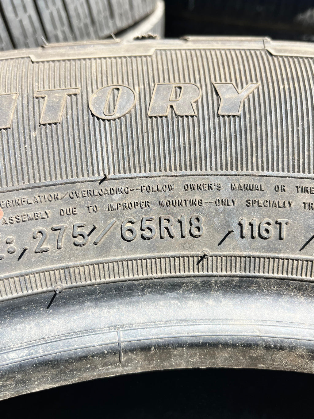 275/65R18 Set (4 Used Tires) Goodyear Wrangler (Territory)