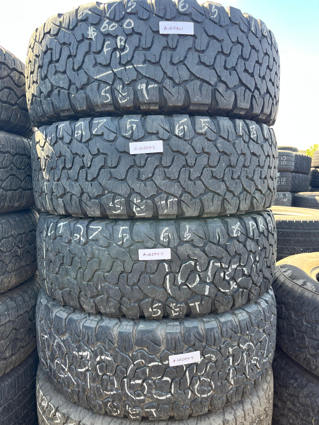 275/65R18 Set (4 Used Tires) BFGoodrich Baja Champion