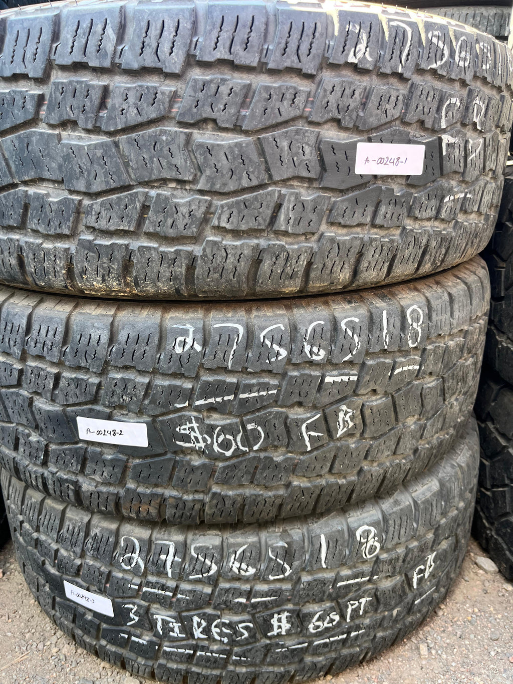 275/65R18 (3 Used Tires) Big Foot Big O