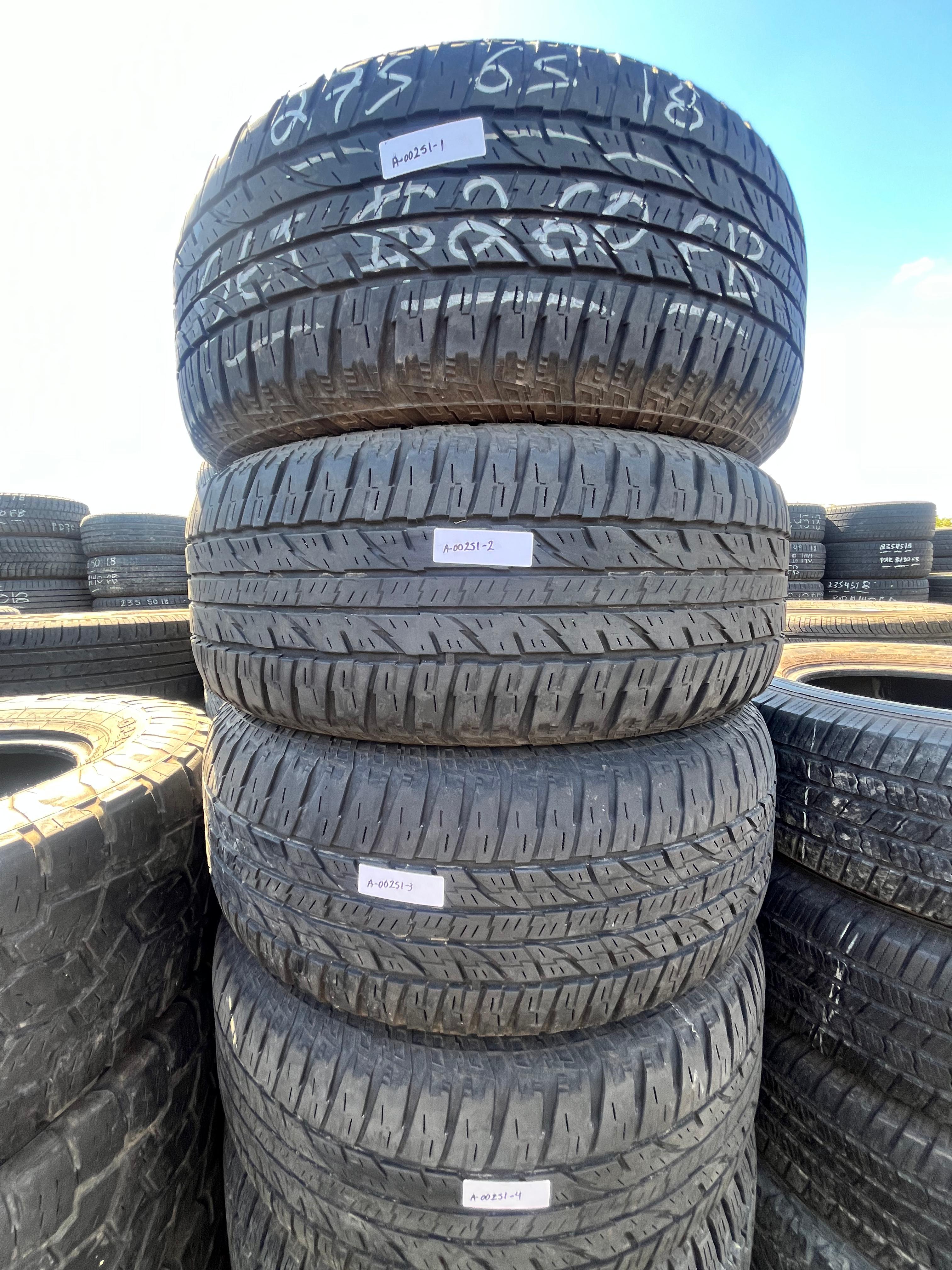 275/65R18 Set (4 Used Tires) Yokohama Geolandar