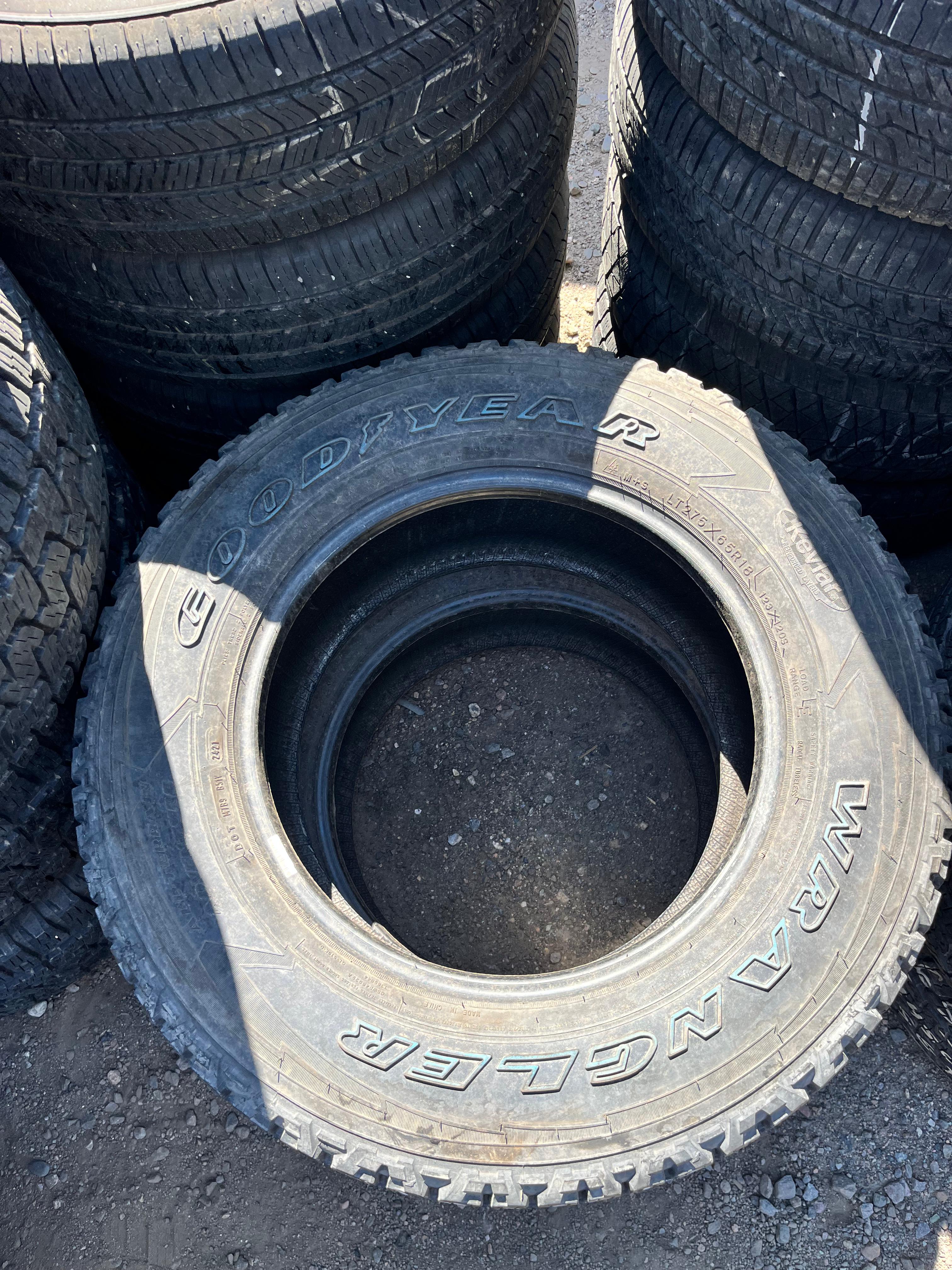 LT275/65R18 Pair (2 Used Tires) Goodyear Wrangler (Adventure)