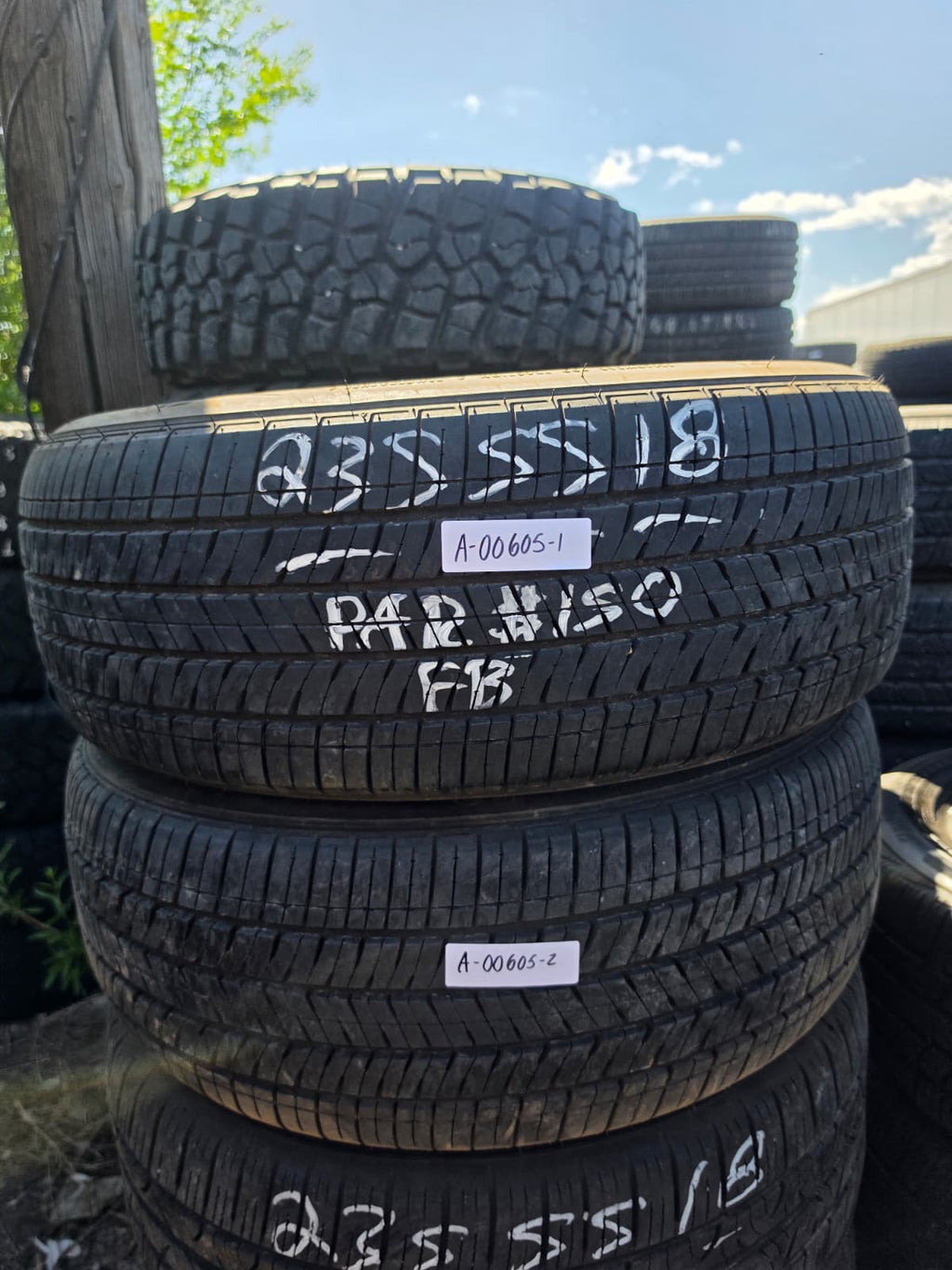 235/55R18 Pair (2 Used Tires) Bridgestone Ecopia H/L