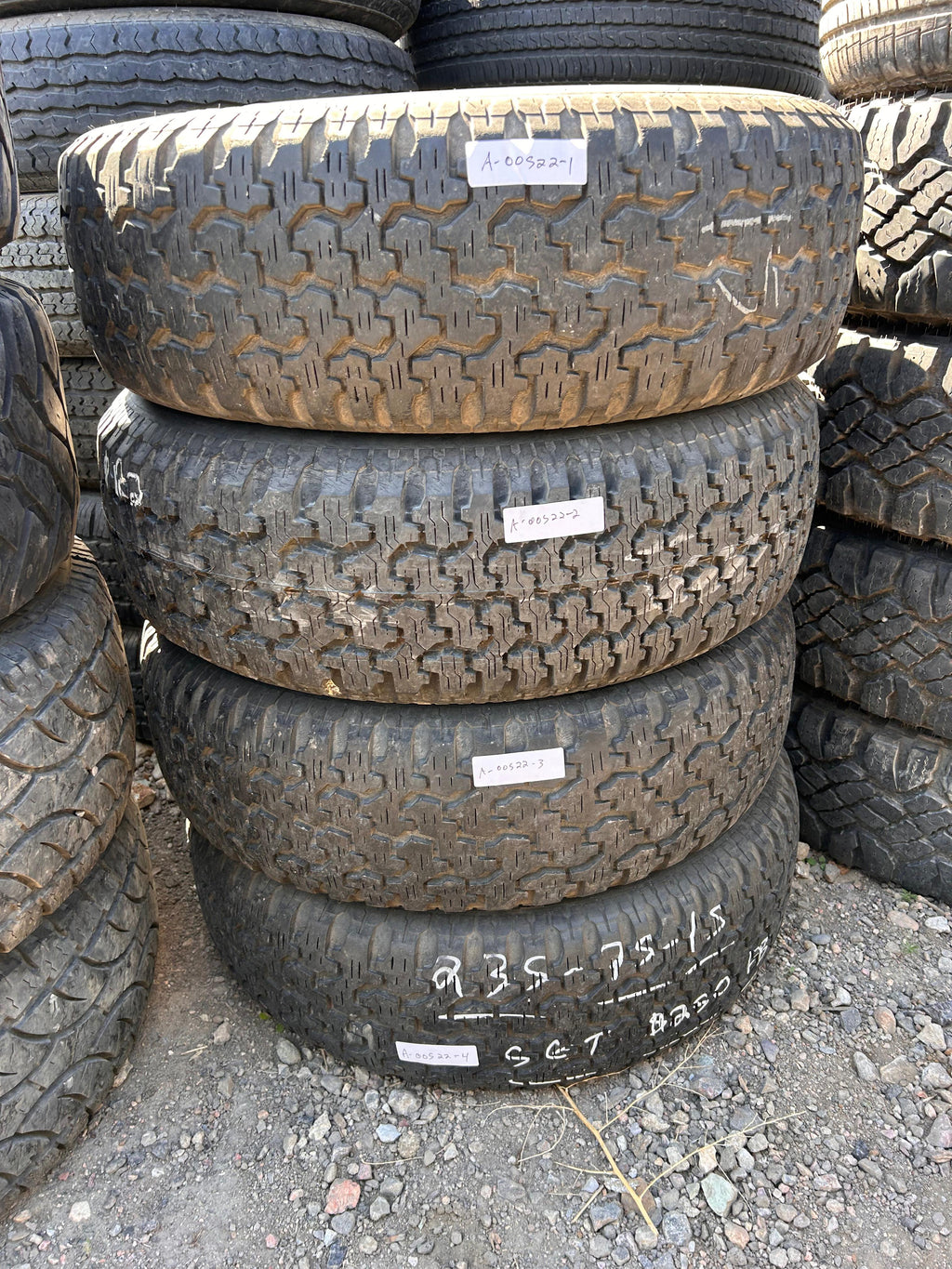 235/75R15 Set (4 Used Tires) Goodyear Wrangler