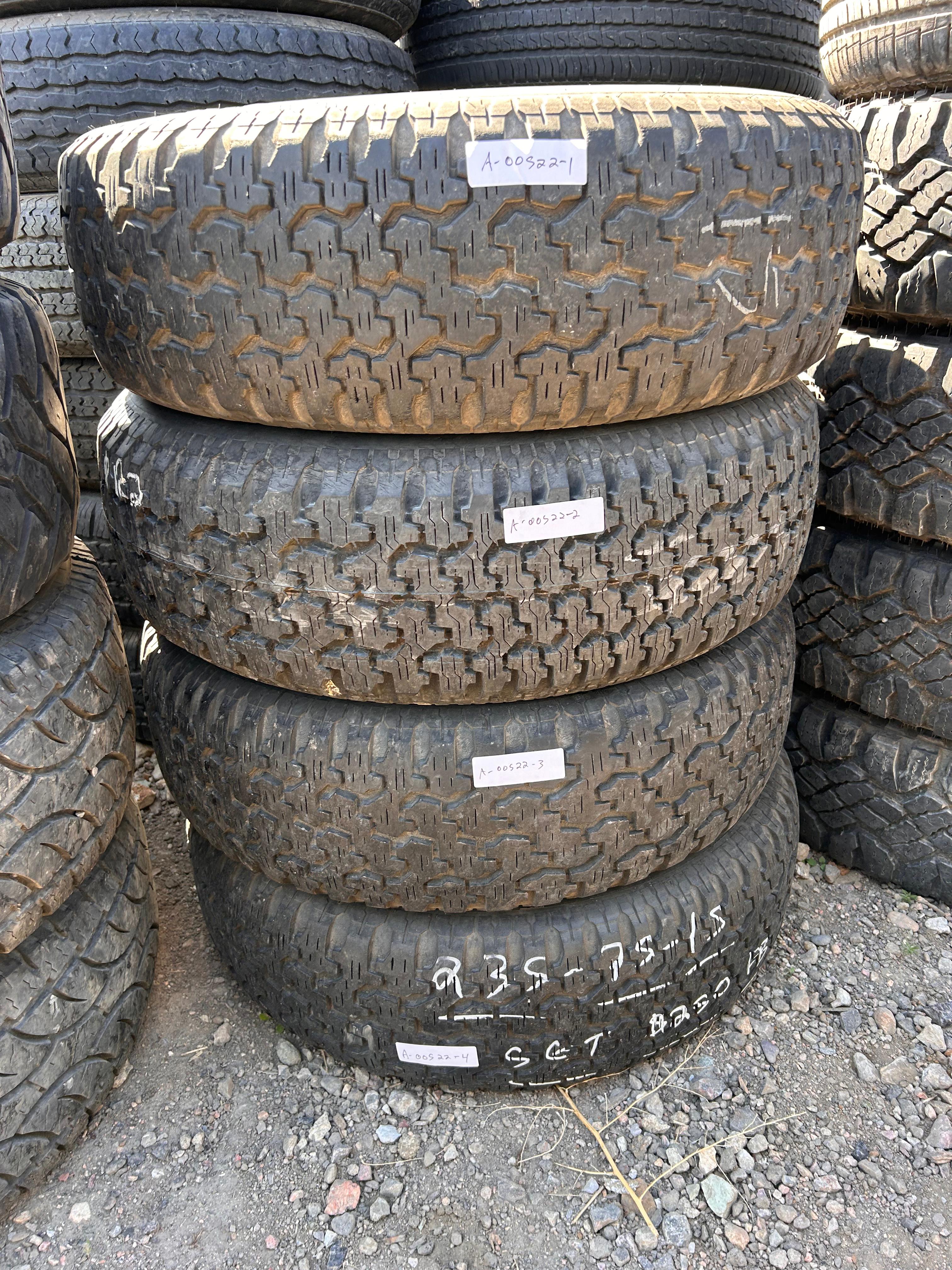 235/75R15 Set (4 Used Tires) Goodyear Wrangler