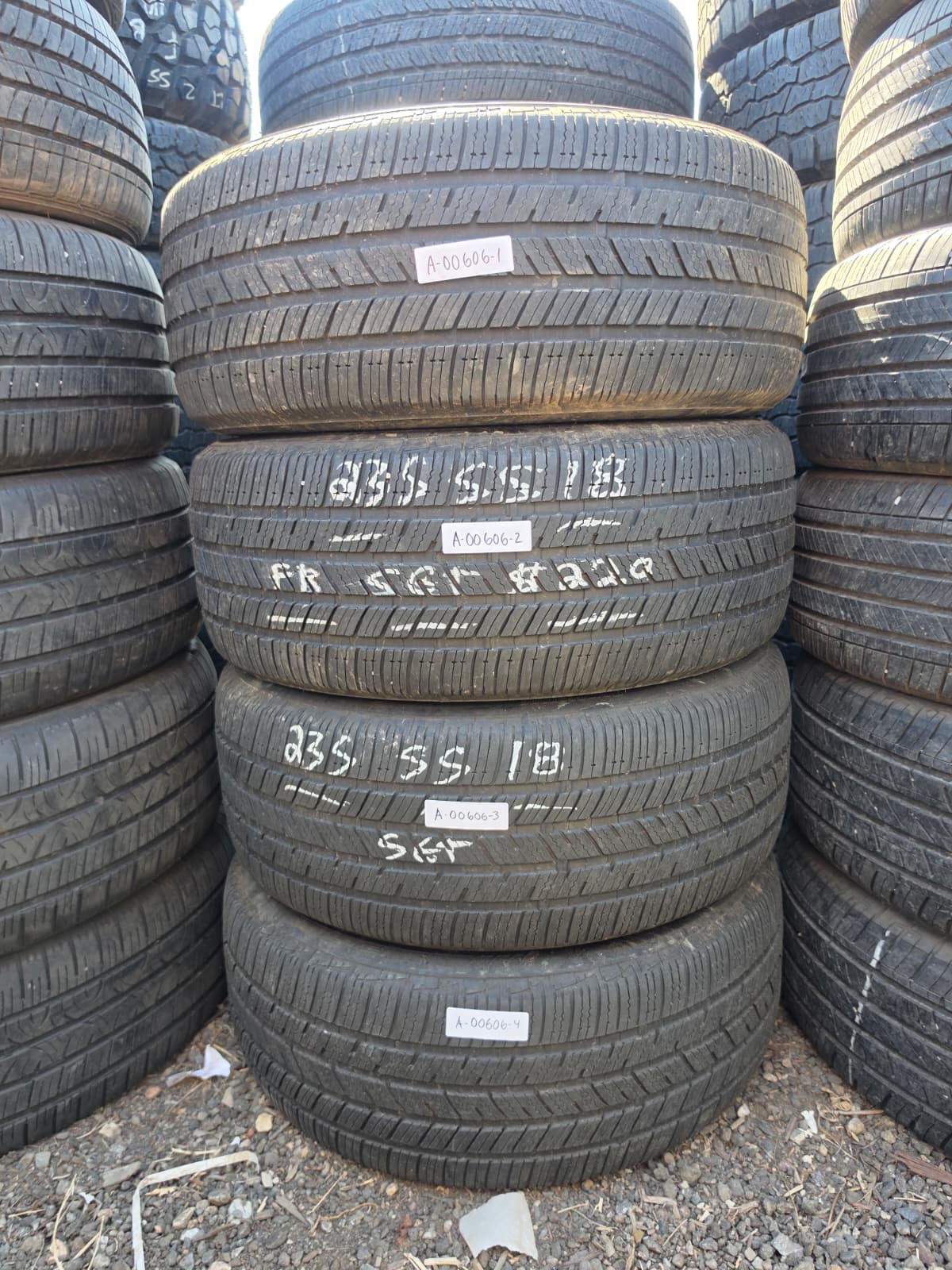 235/55R18 Set (4 Used Tires) Bridgestone Drive Guard Plus