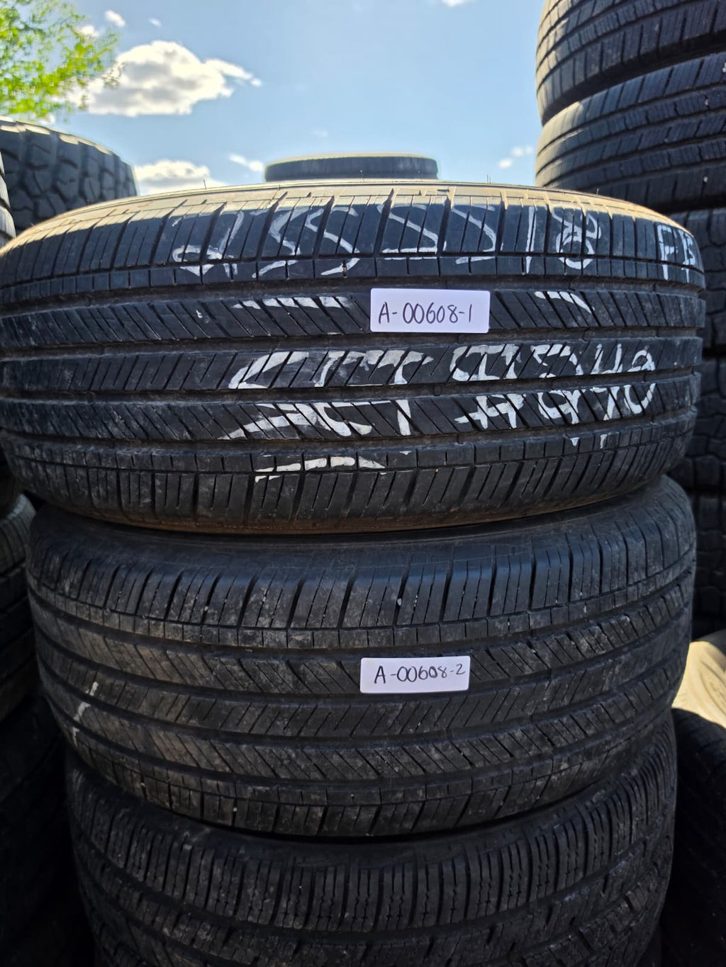 235/55R18 Pair (4 Used Tires) Goodyear Assurance