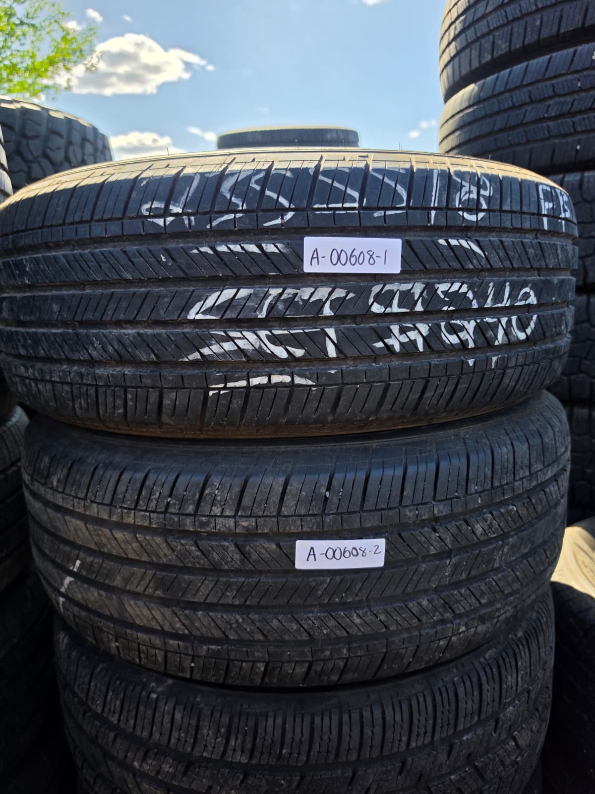 235/55R18 Pair (4 Used Tires) Goodyear Assurance