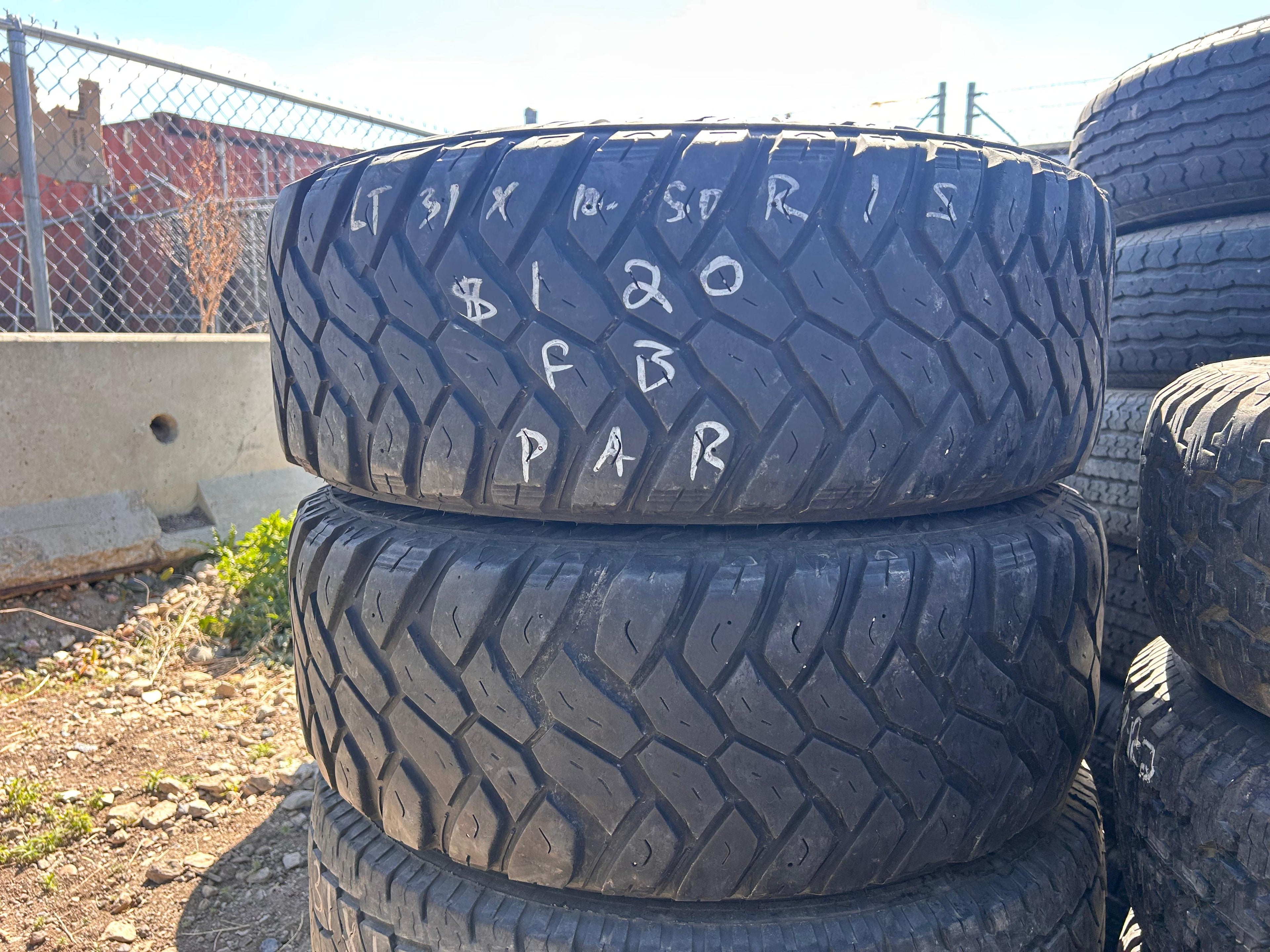 LT31X10.50R15 Pair (2 Used Tires) Duraturn Travia M/T
