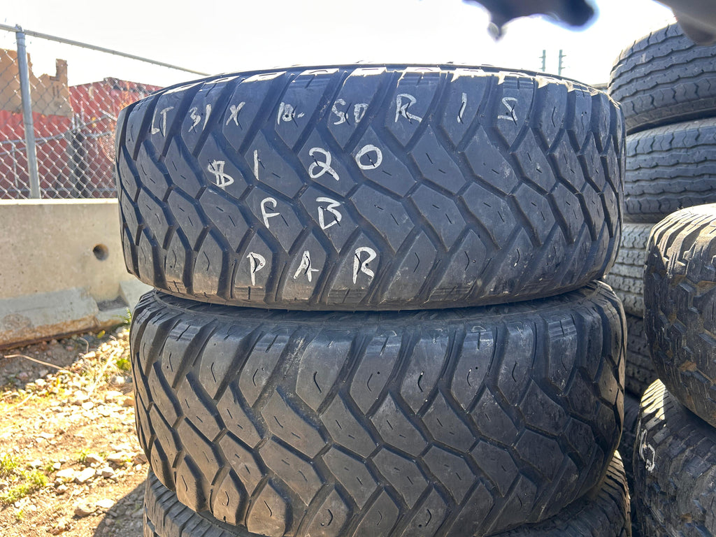 LT31X10.50R15 Pair (2 Used Tires) Duraturn Travia M/T