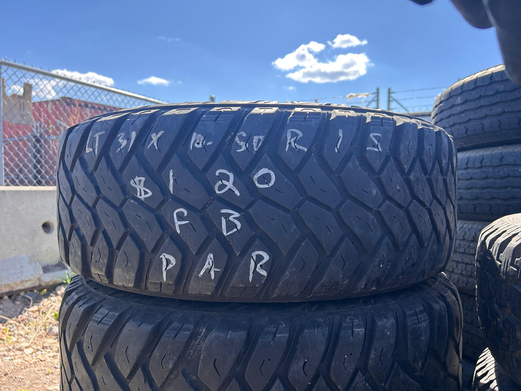 LT31X10.50R15 Pair (2 Used Tires) Duraturn Travia M/T