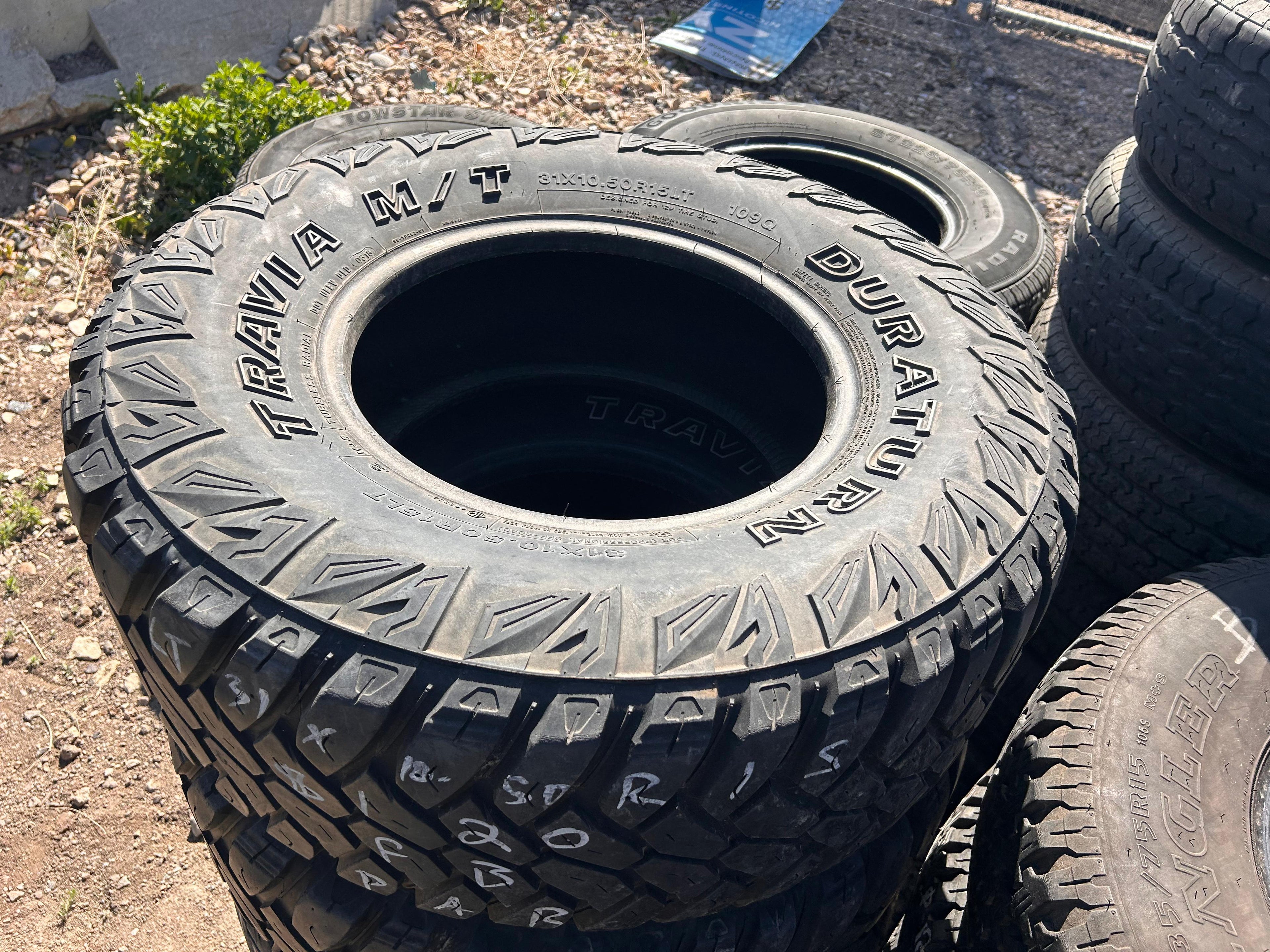 LT31X10.50R15 Pair (2 Used Tires) Duraturn Travia M/T