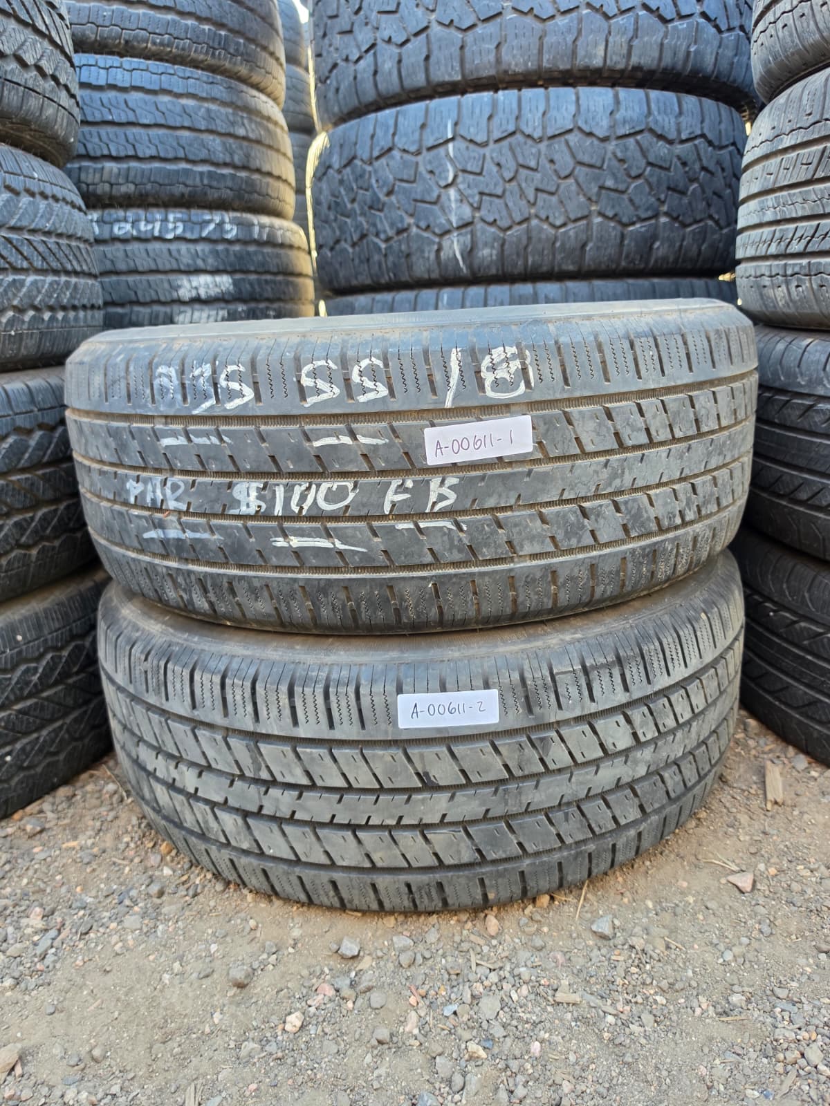 235/55R18 Pair (2 Used Tires) SuperMax HT-1