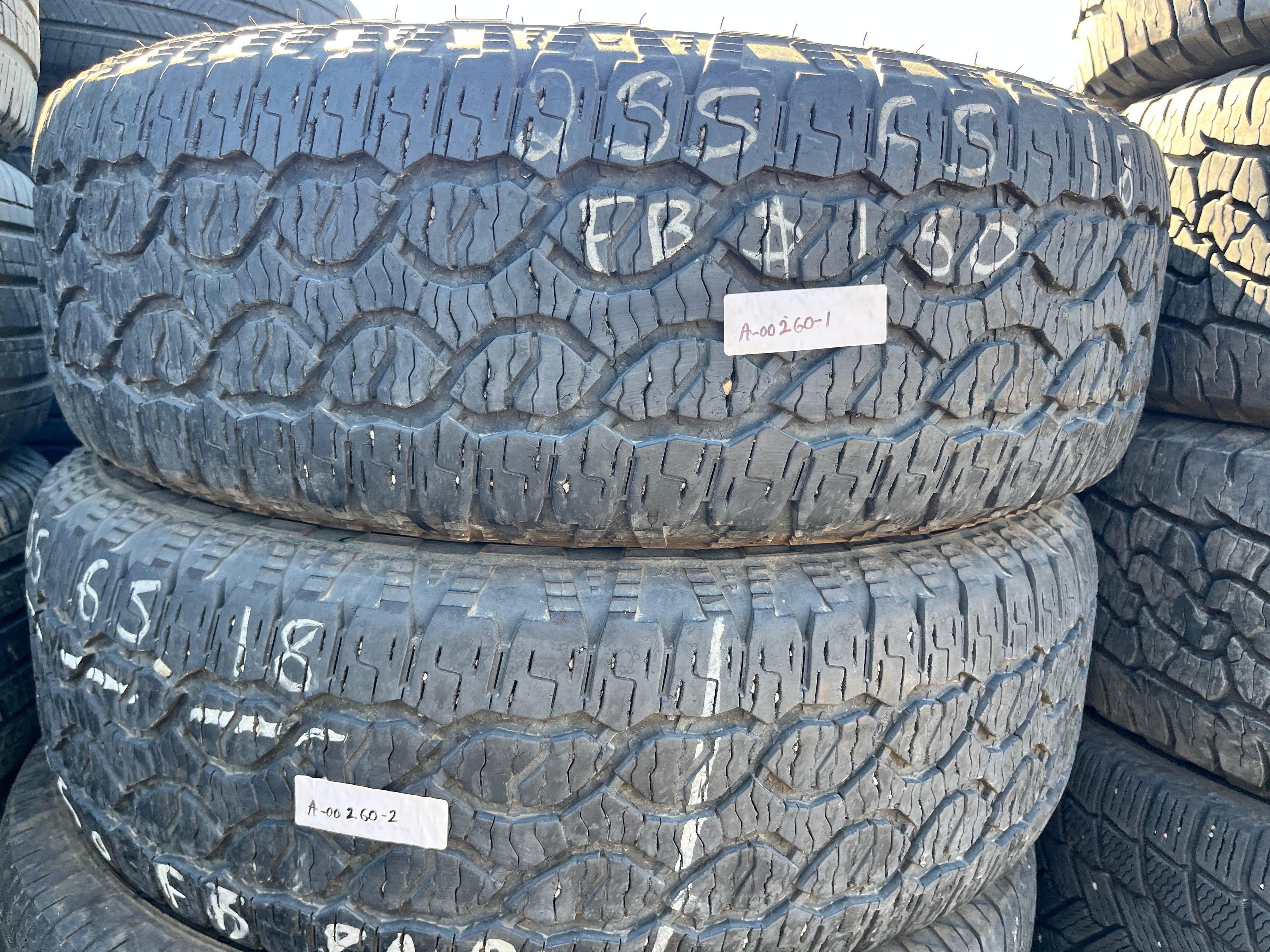255/65R18 Pair (2 Used Tires) Goodyear Wrangler