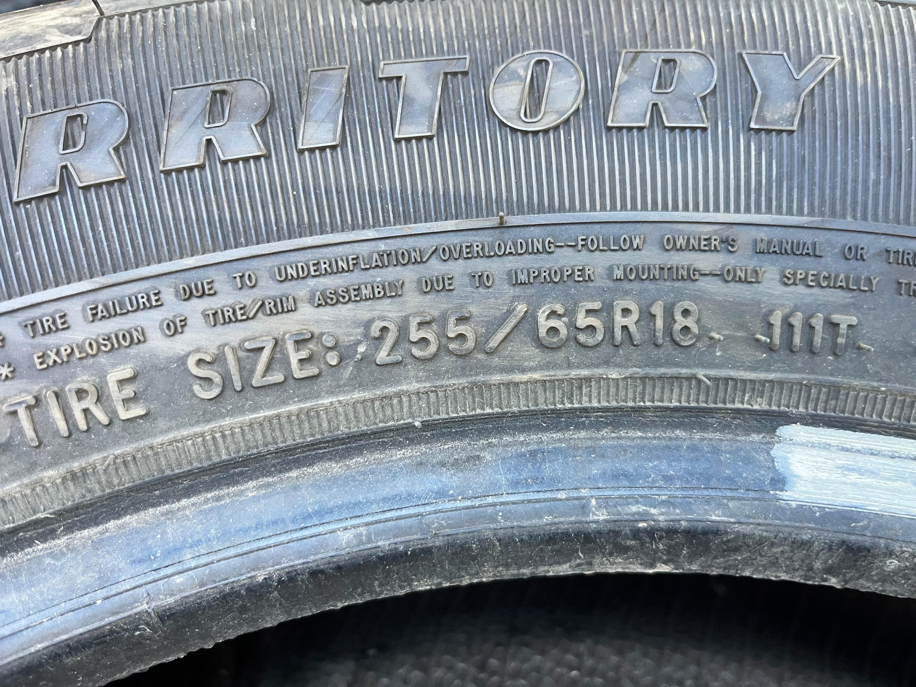 255/65R18 Pair (2 Used Tires) Goodyear Wrangler