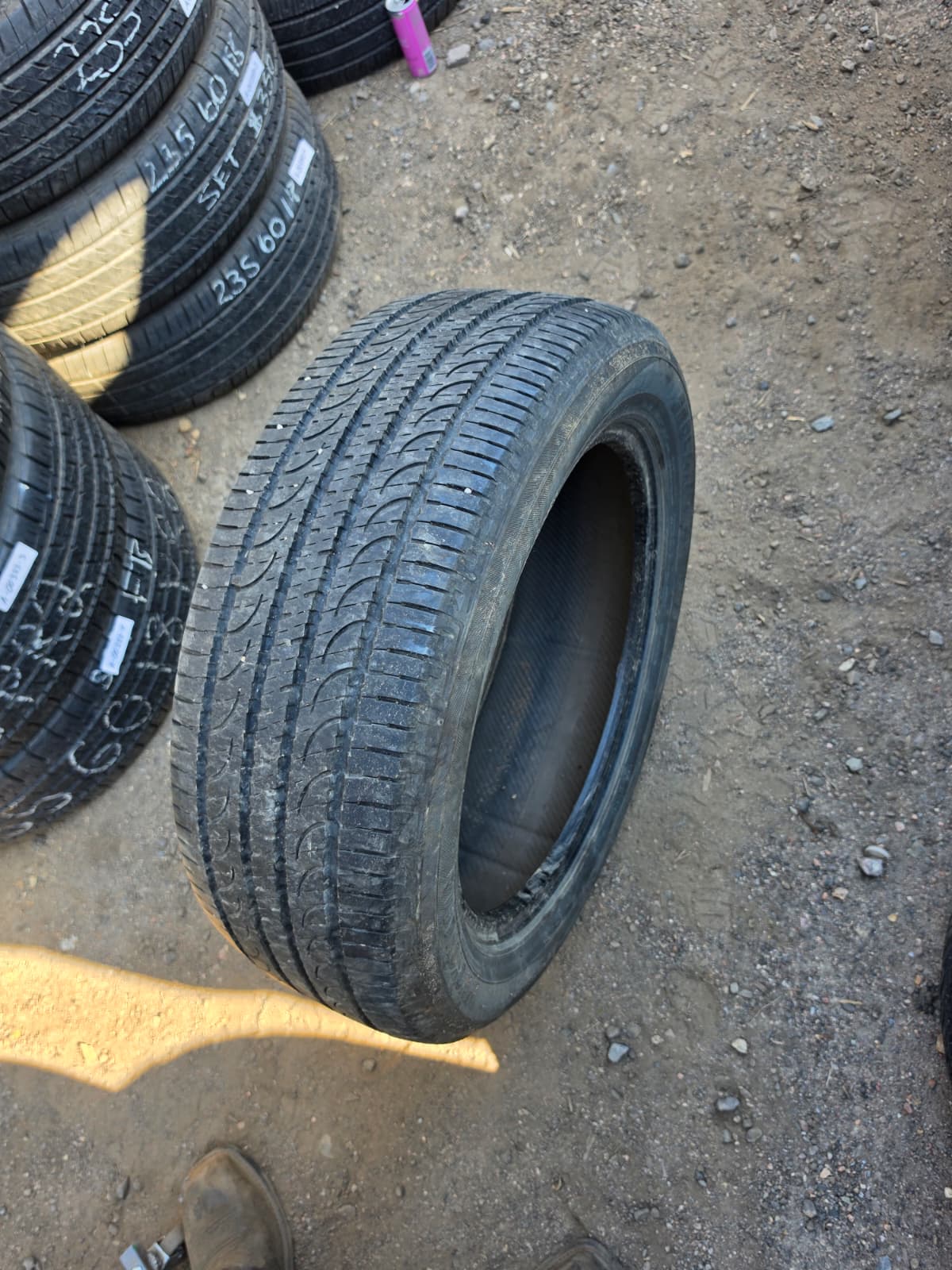225/55R18 (3 Used Tires) Yokohama Geolander G055