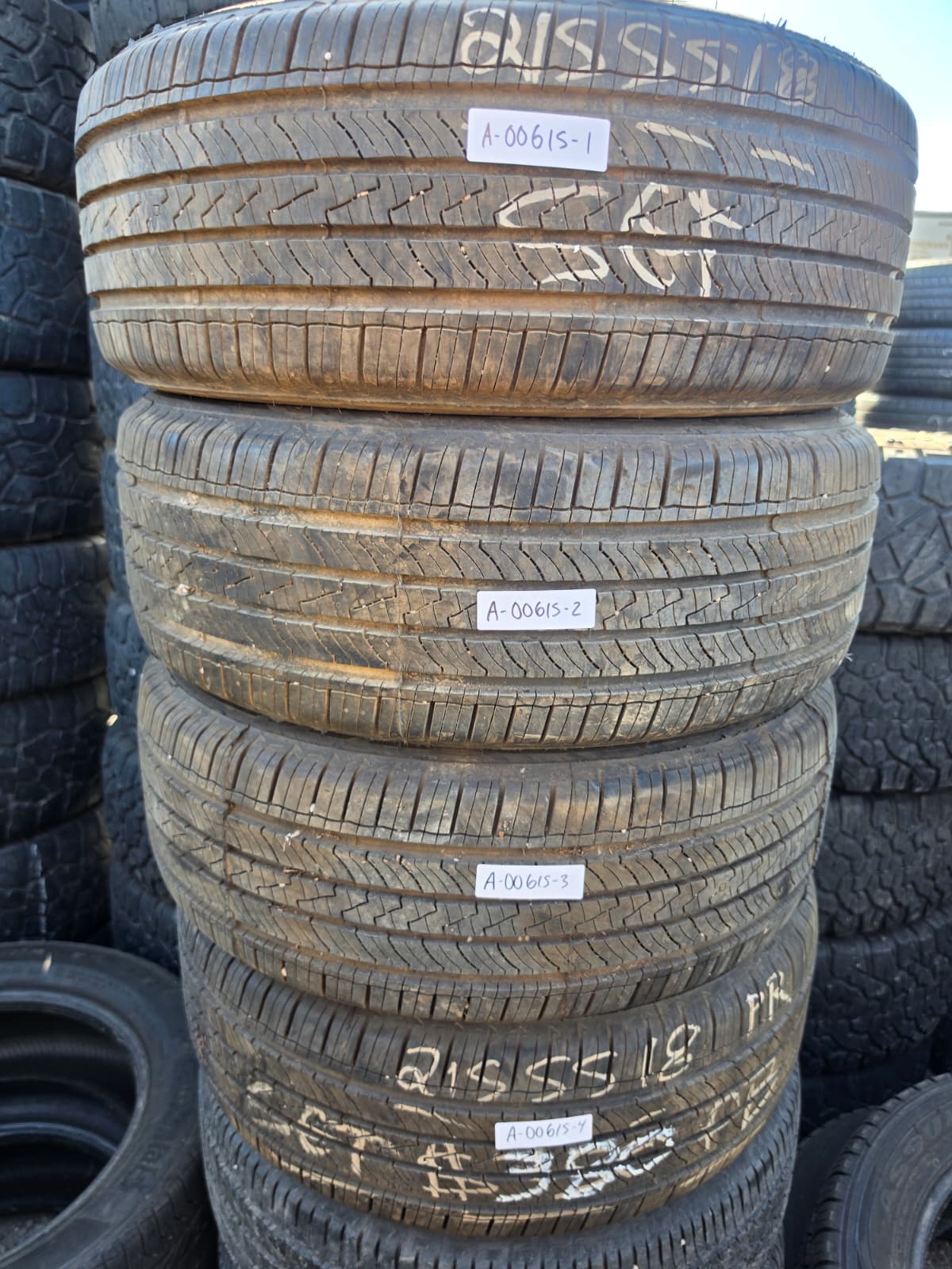 215/55R18 Set (4 Used Tires) Cooper Endeavor Plus